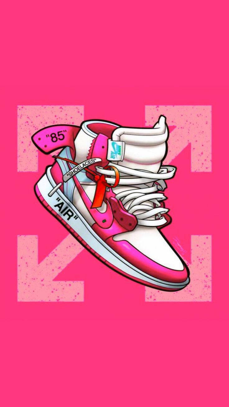 Download Pink Aesthetic Cartoon Nike Shoe Wallpaper