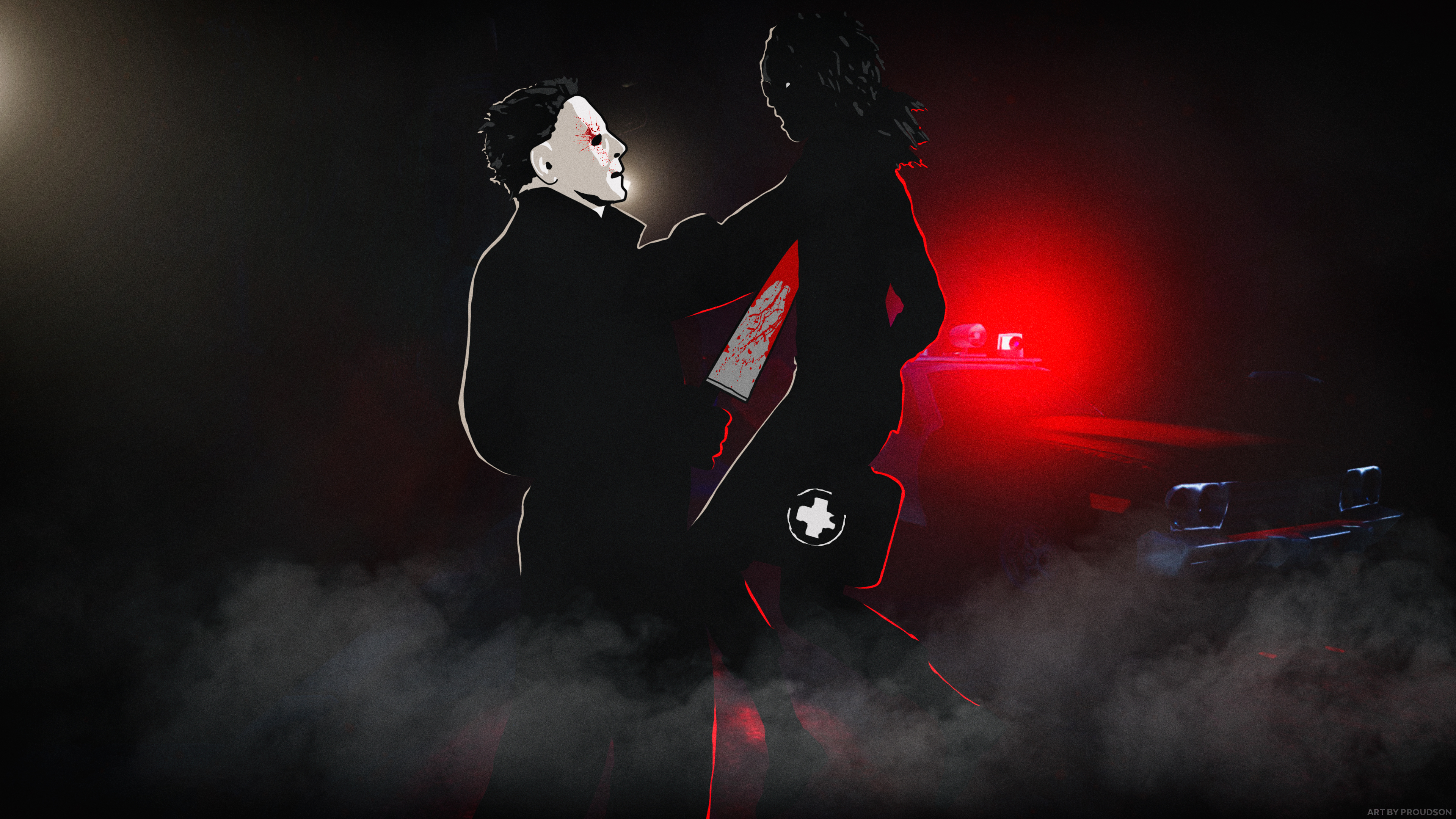 Wallpaper, Dead by Daylight, michael myers, Halloween, Photohop, Adobe Illustrator, video games, fan art, digital art 3840x2160