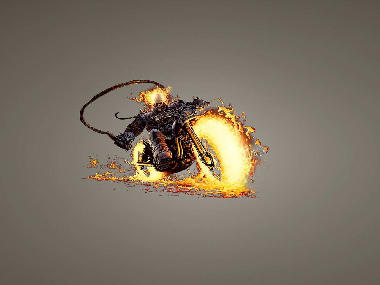 Download 1280x960 Wallpaper Ghost Rider, Superhero, Marvel Comics, Bike, Minimal, Fan Art, Standard 4:3, Fullscreen, 1280x960 HD Image, Background, 310