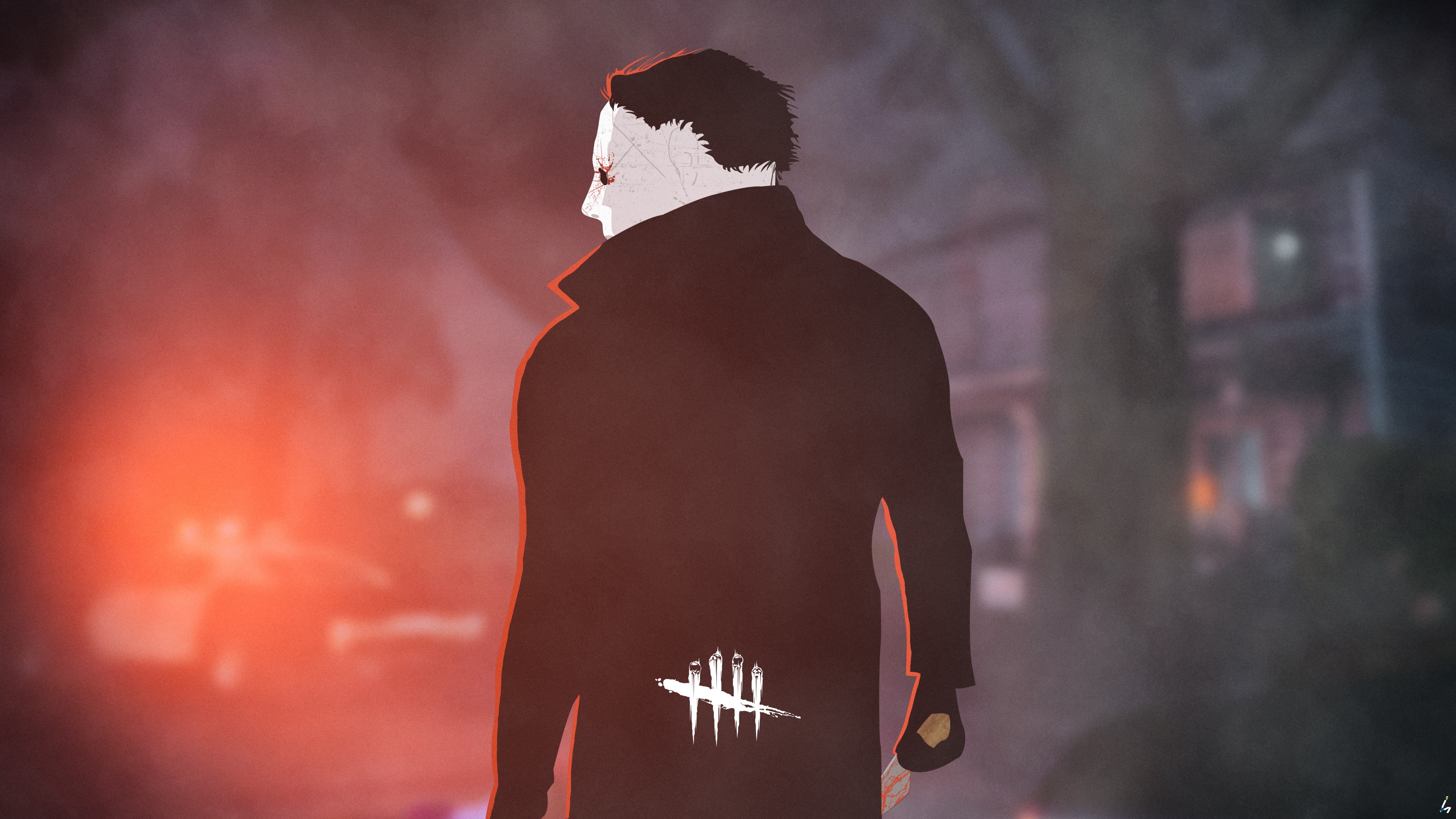 Wallpaper / Dead by Daylight, Michael Myers, horror, vector, video games, game art, digital art, fan art, Photohop, Adobe Illustrator, render, orange free download