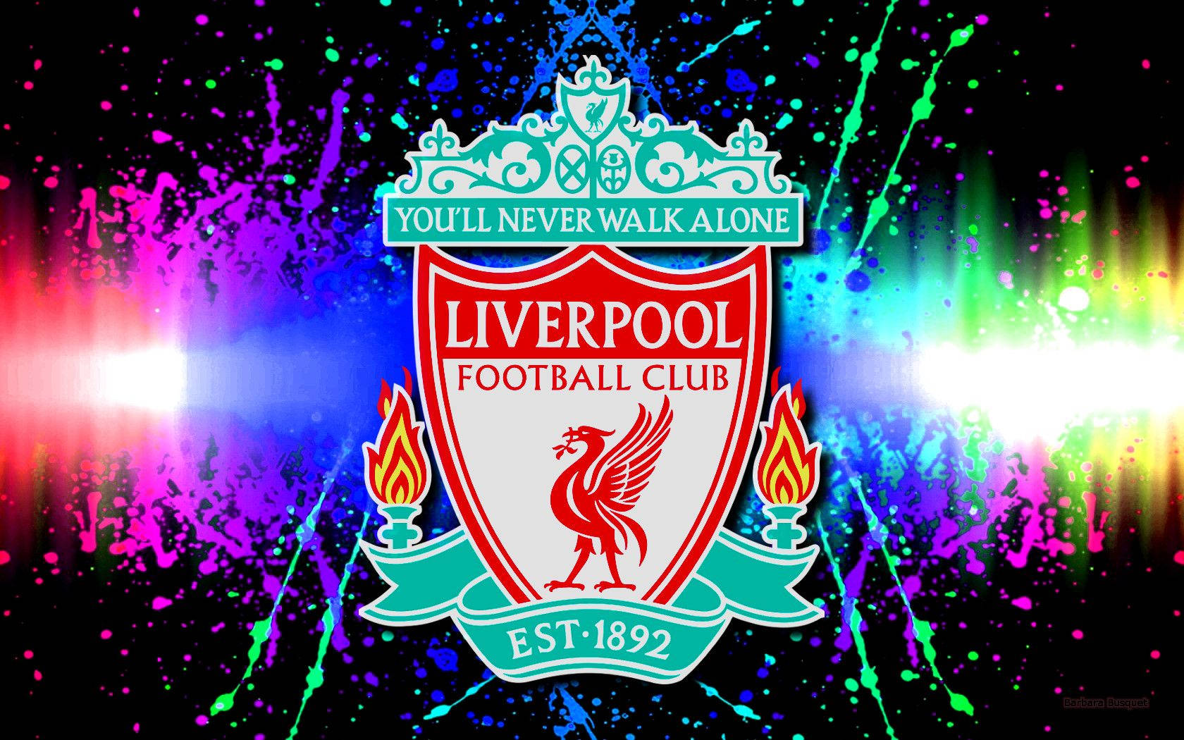 Download Neon Splash Liverpool Fc Logo Wallpaper
