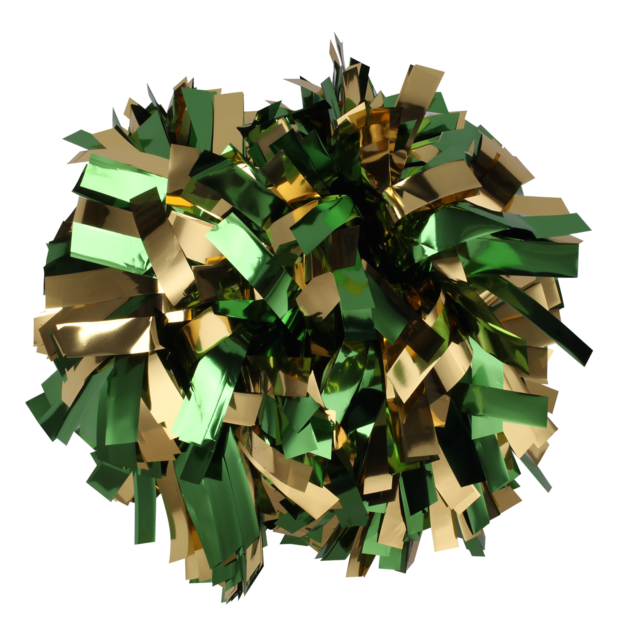 Metallic Cheer Pom Poms Cheerleading Cheerleader Gear 2 Pieces One Pair Poms(Forest Green Gold)