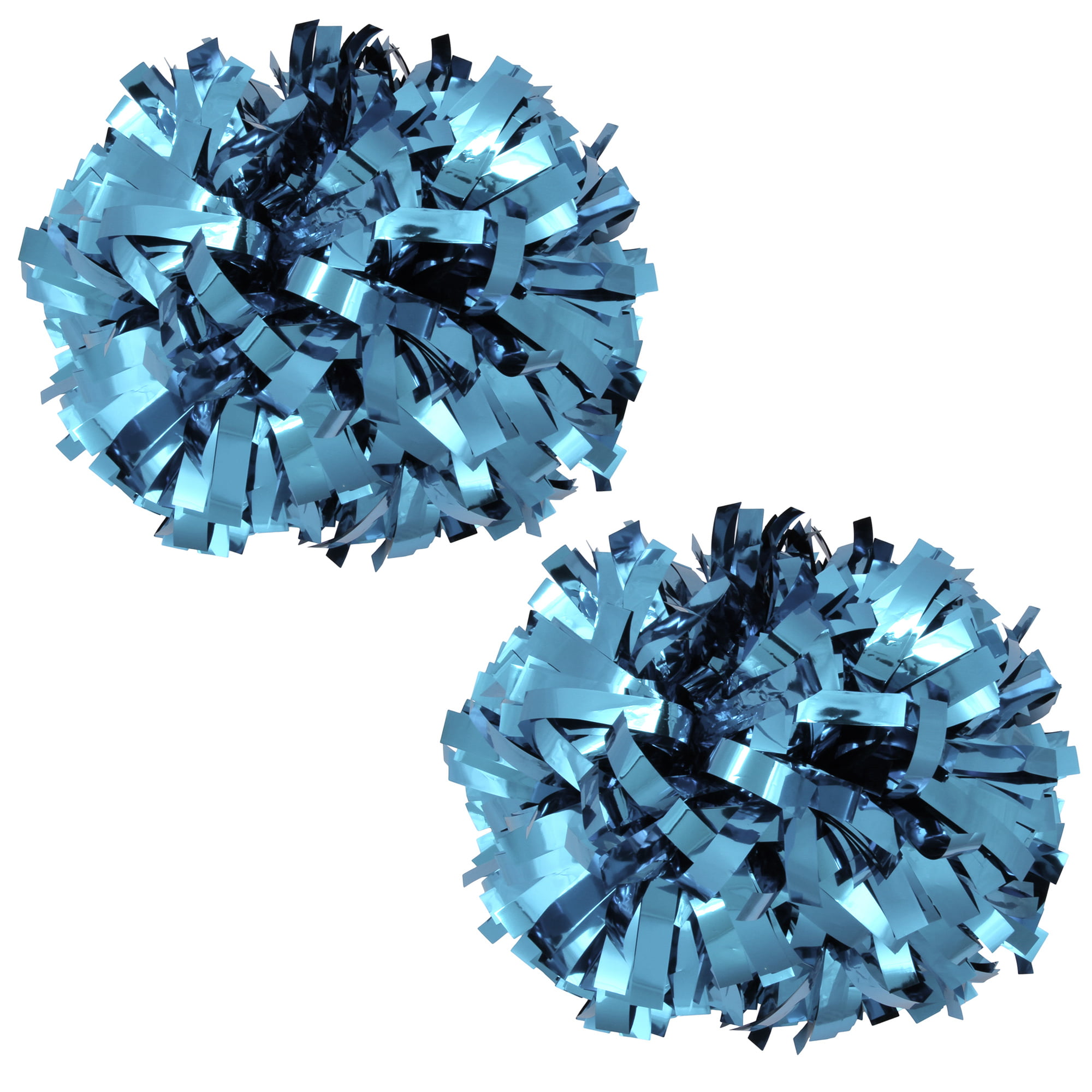 Metallic Cheer Pom Poms Cheerleading Cheerleader Gear 2 Pieces One Pair Poms(Teal Silver)