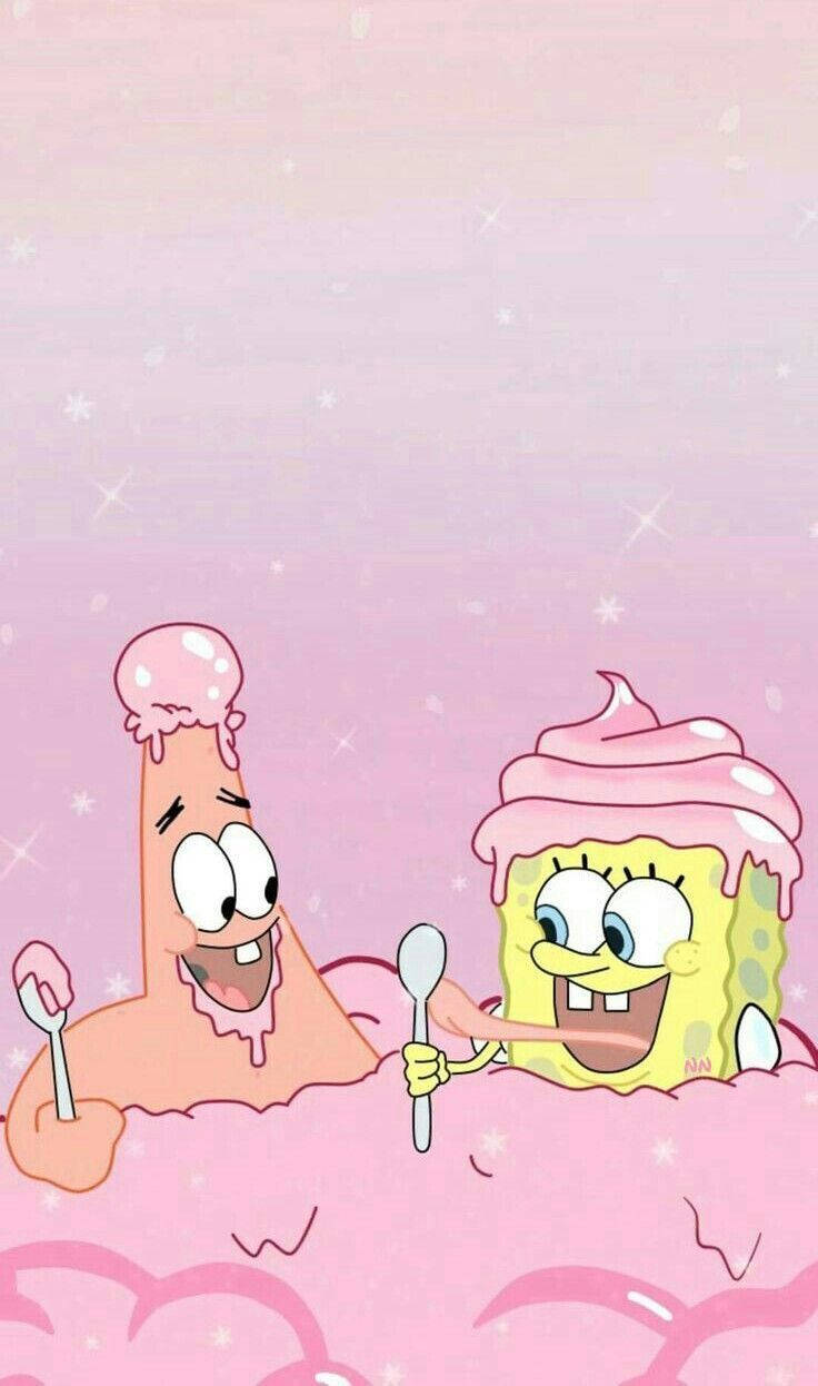 Download Pink Aesthetic Spongebob And Patrick Wallpaper