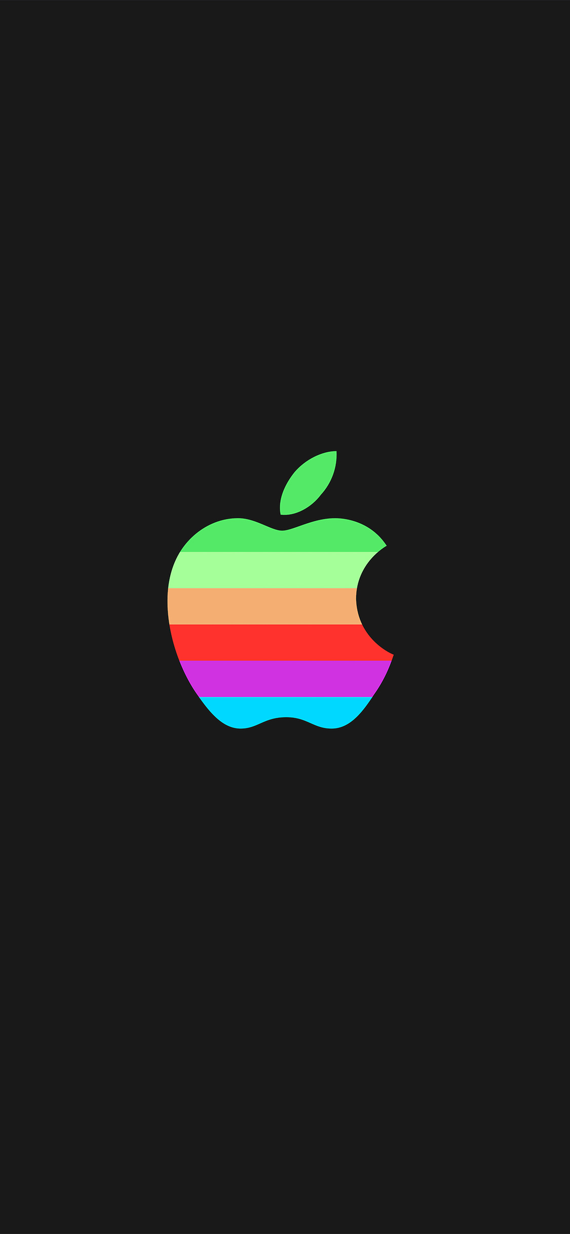 iPhone X wallpaper. minimal logo apple dark rainbow illustration art