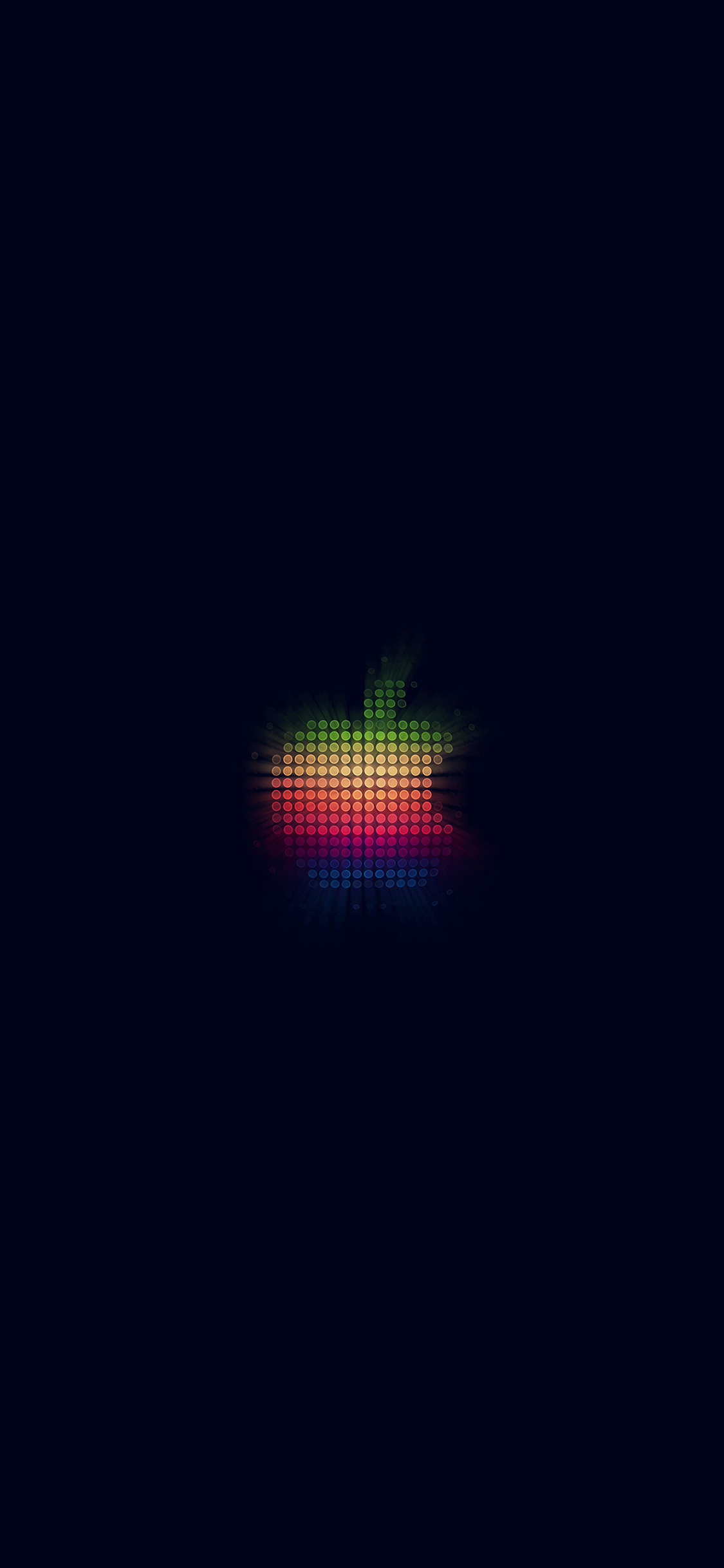 iPhone X wallpaper. logo apple rainbow pixel art illustration blue