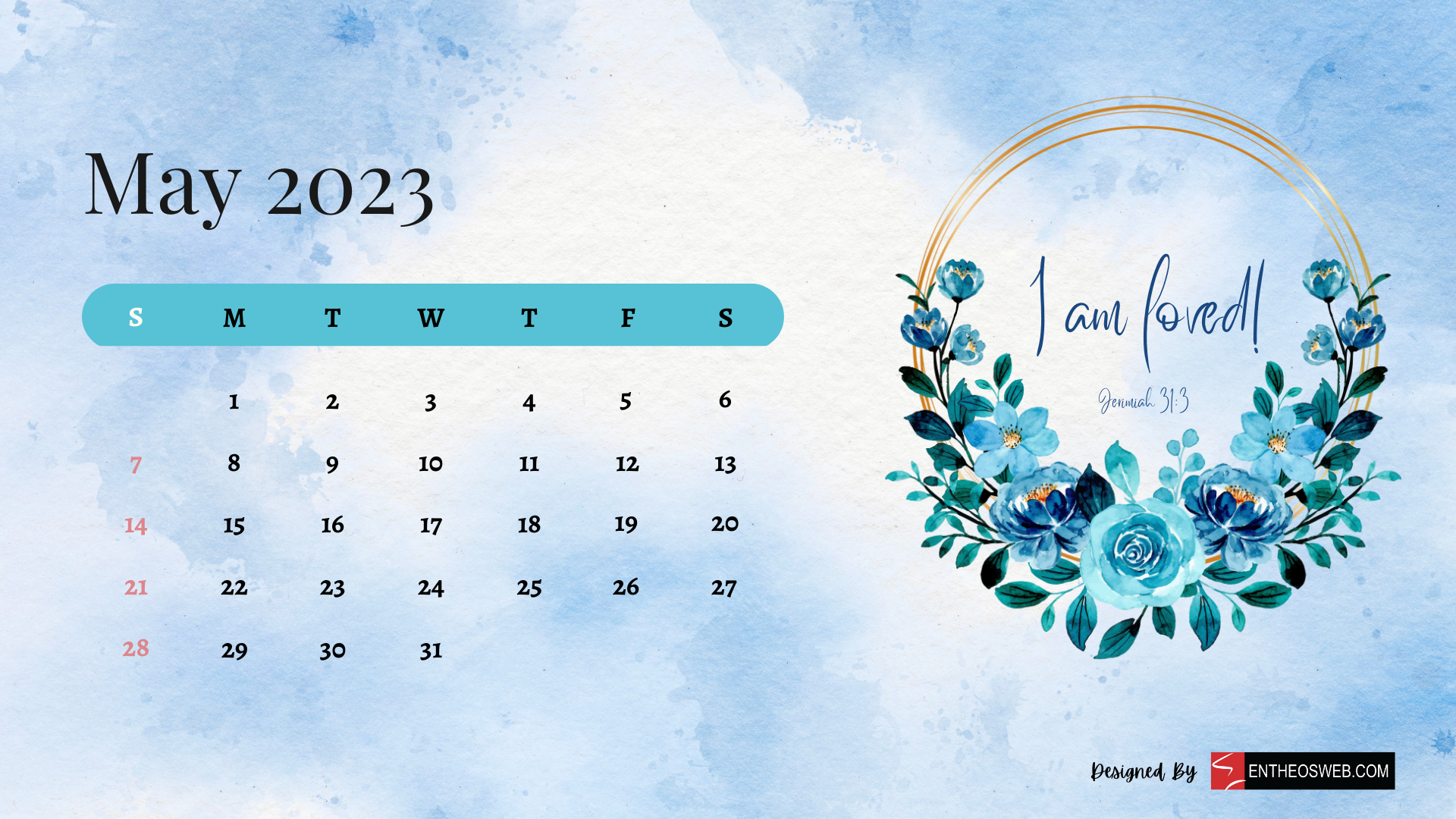 May Desktop Calendar Wallpaper