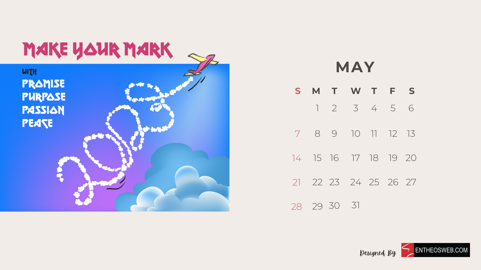 May Desktop Calendar Wallpaper