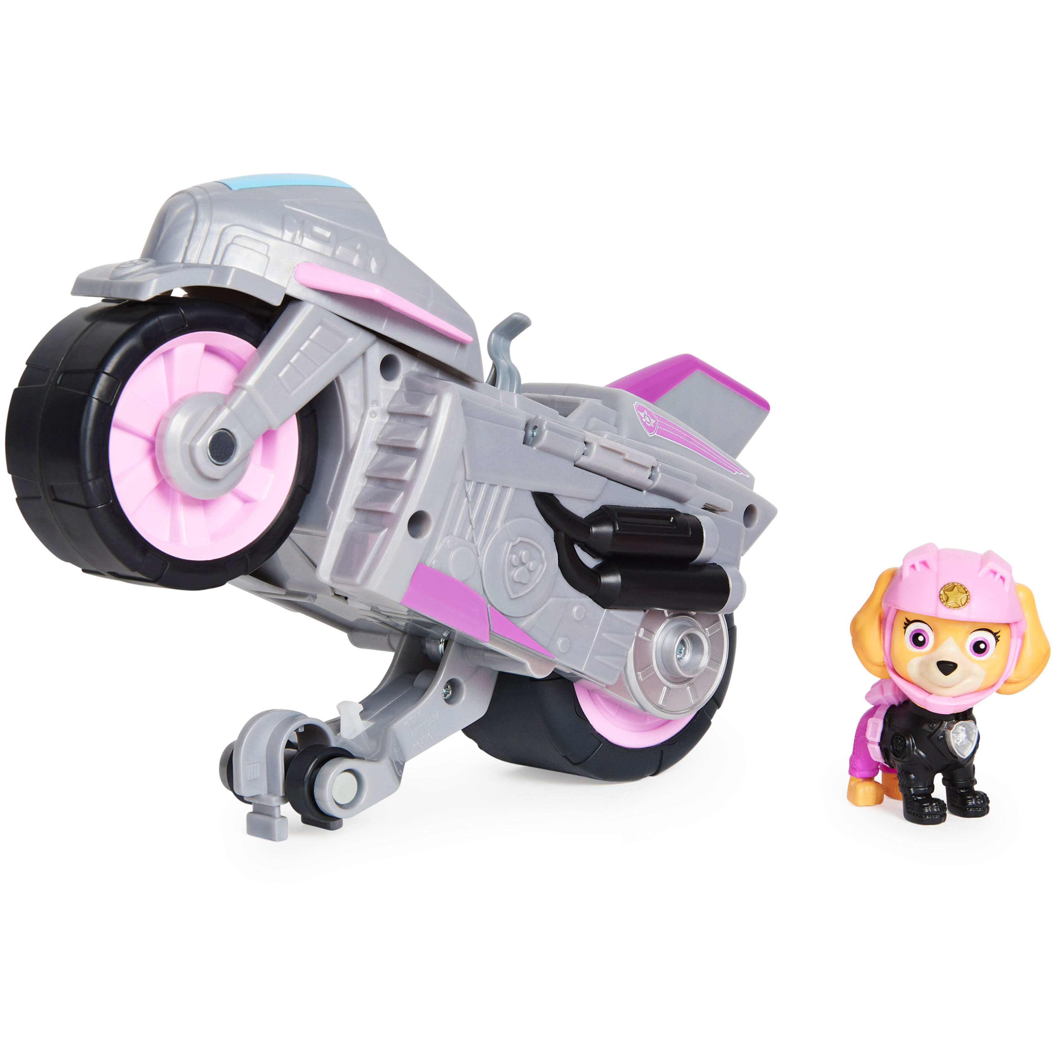 PAW Patrol, Moto Pups Skye's Deluxe Pull Back Motorcycle Vehicle with Wheelie Feature and Figure