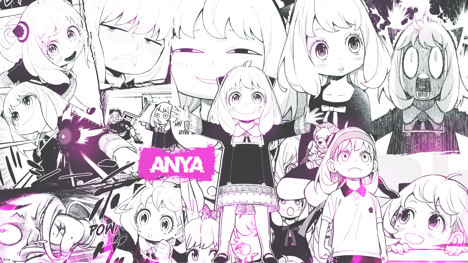 Wallpaper, manga, collage, anime girls, Anya Folger, Spy x Family 1920x1080