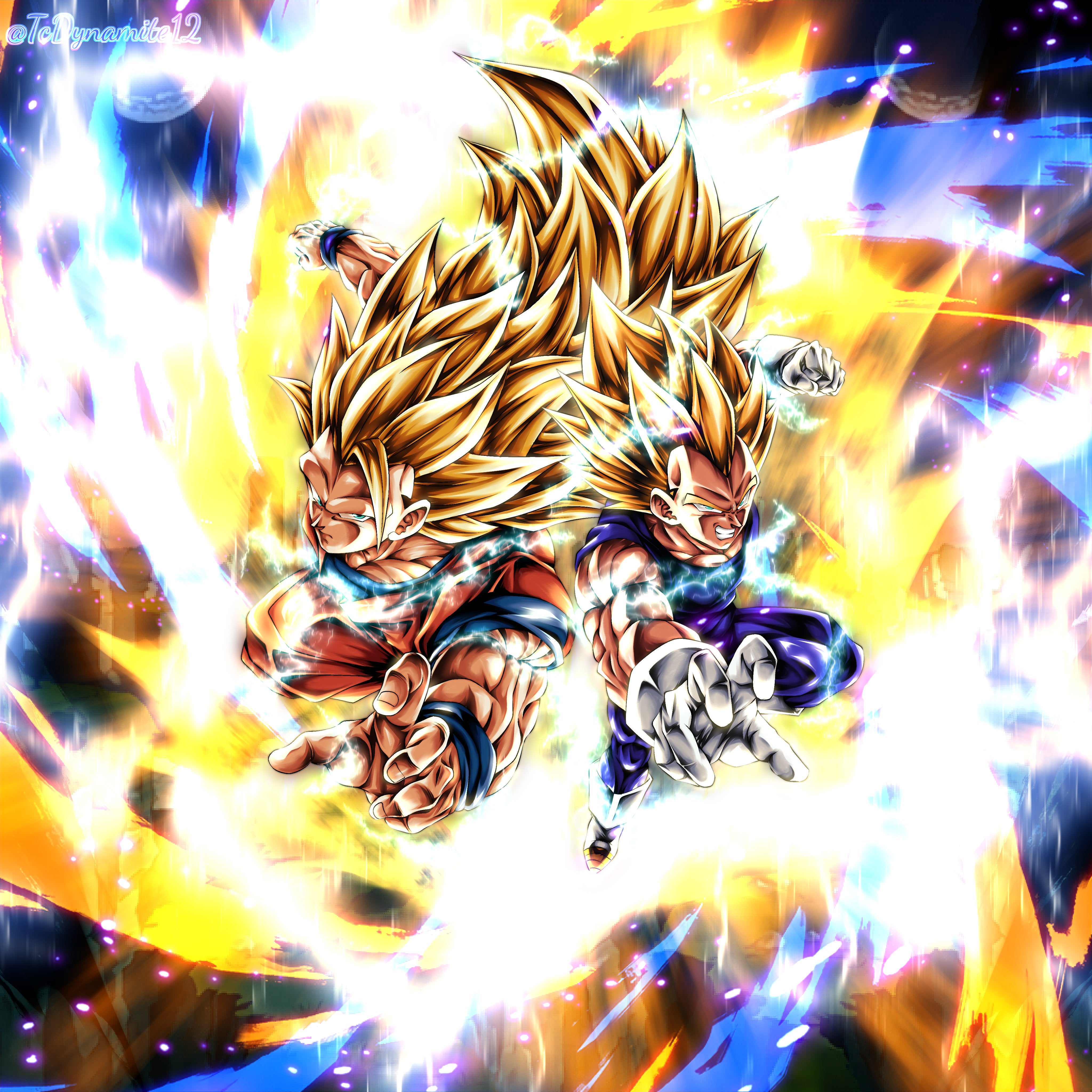 Goku SSJ3 and Vegeta SSJ2 LR (4K Wallpaper) by Omarcupidi2007 on DeviantArt