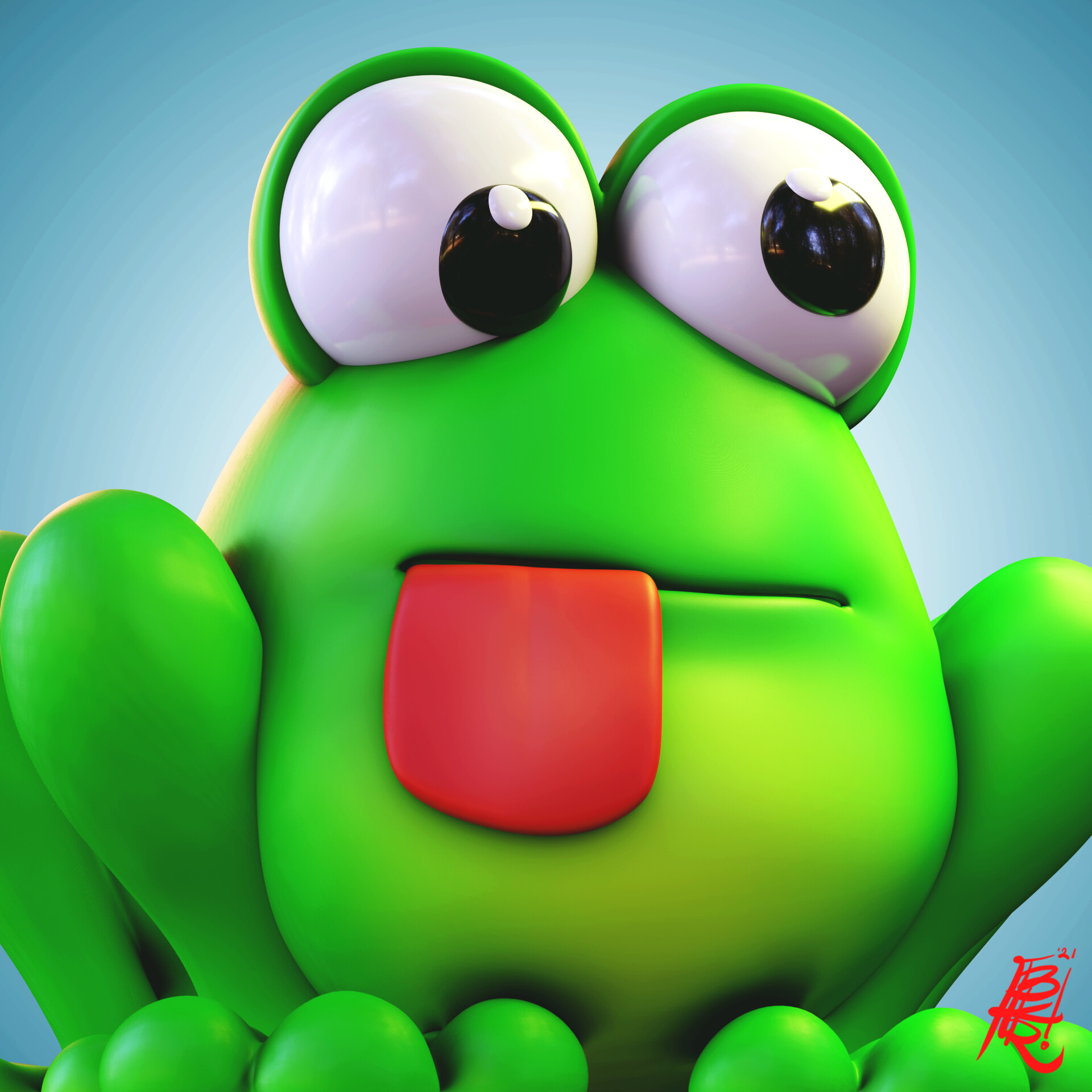 Cute Frog ( Cartoon Animal Sculpting Series )