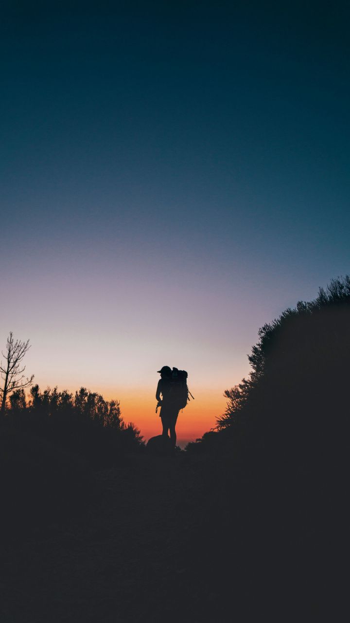 Journey, man, sunset, sky, silhouette, 720x1280 wallpaper. HD nature wallpaper, New wallpaper hd, Scenery wallpaper