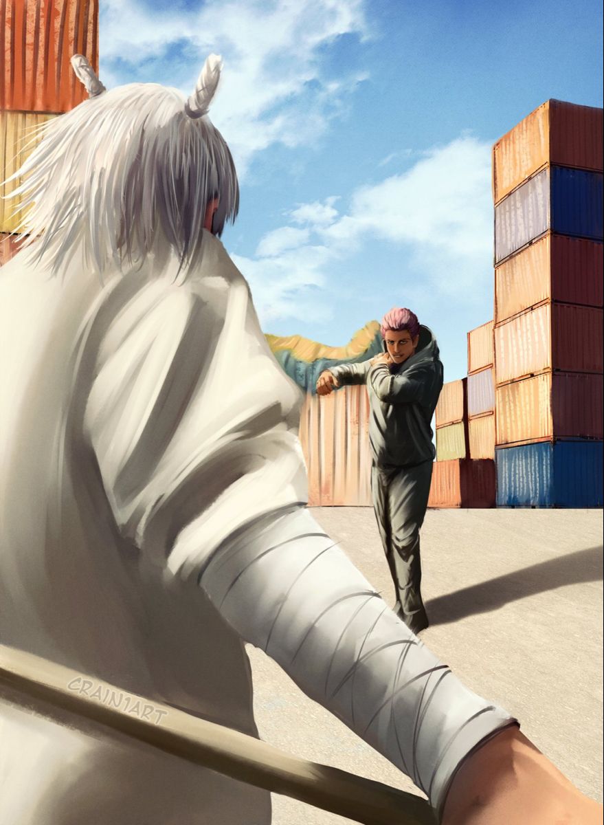 Hakari Kinji vs Kashimo. Cool anime background, Jujutsu, Japanese manga series