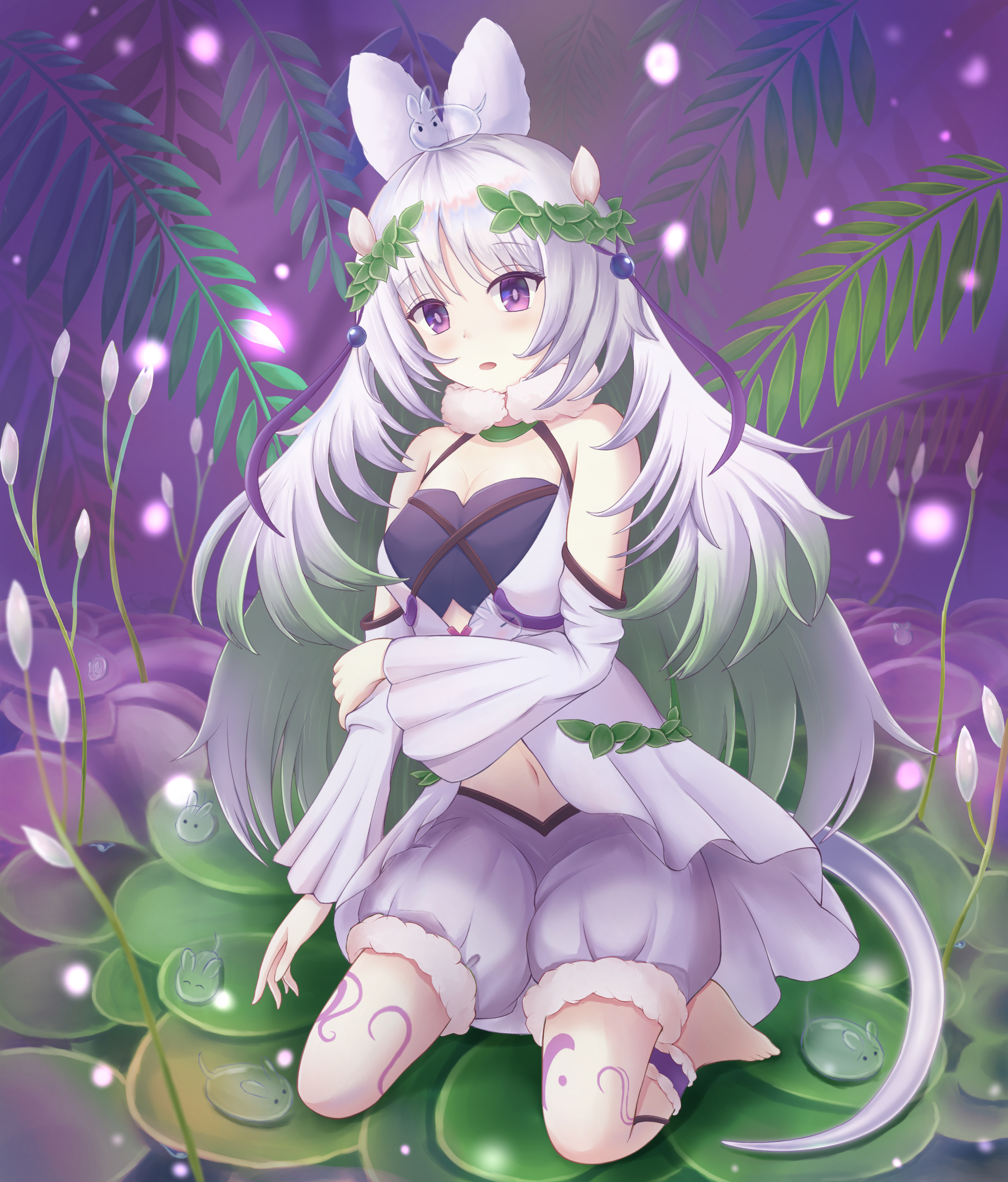 Traptrix Cularia Anime Anime Girls Trading Card Games Yu Gi Oh Long Hair White Hair Artwork Digital Wallpaper:2067x2423