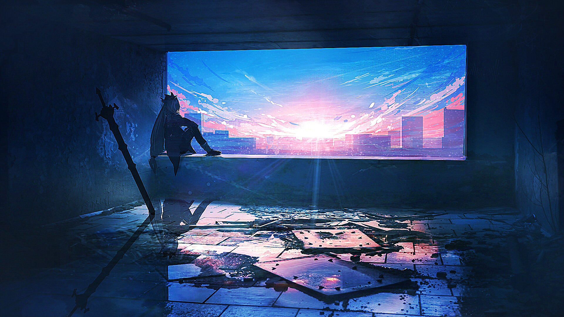 Girl looking at the skydow