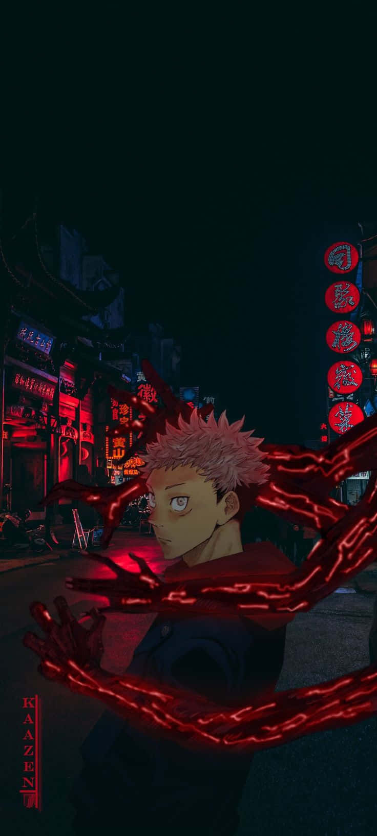 Download Caption: Yuji Itadori From Anime Jujutsu Kaisen Android Wallpaper Wallpaper