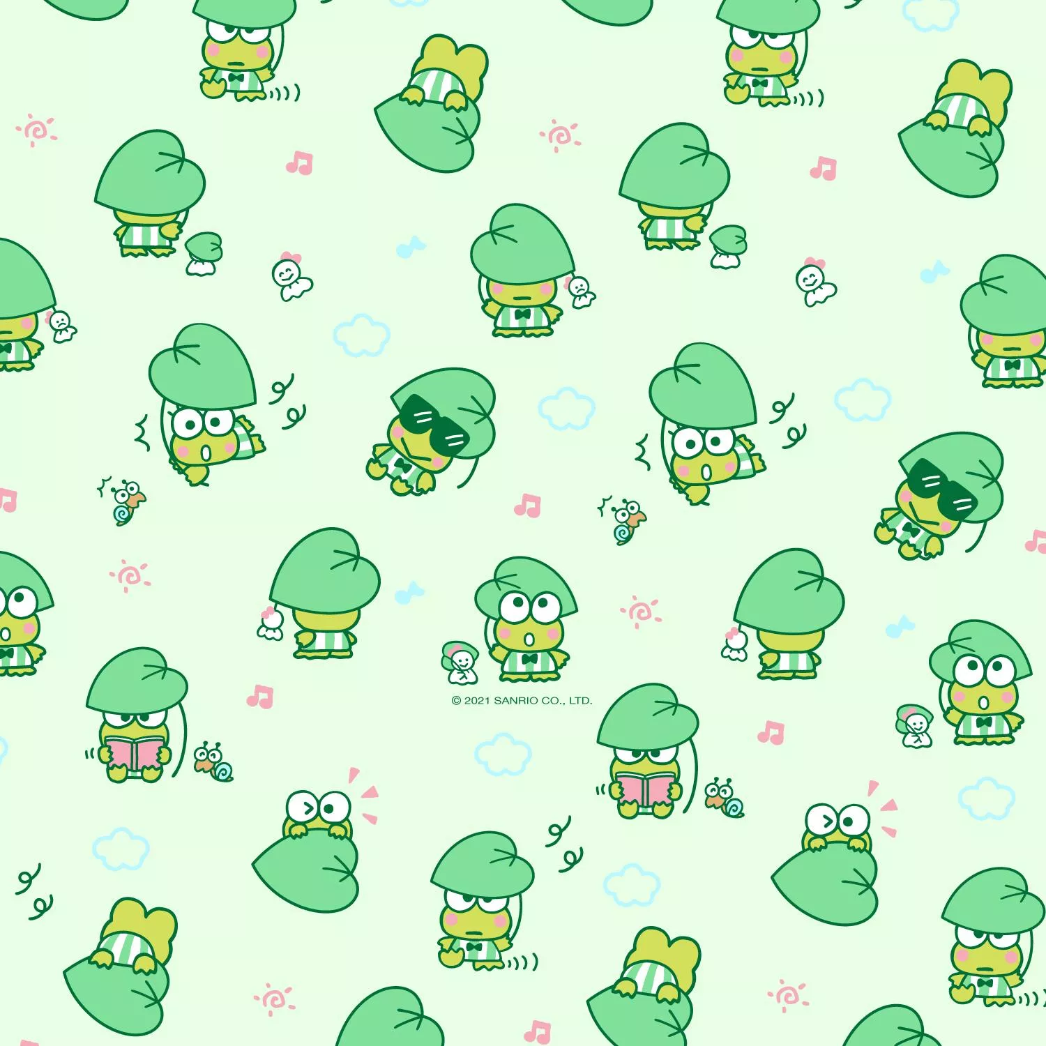 Sanrio #Keroppi on the go with new background for your phone!