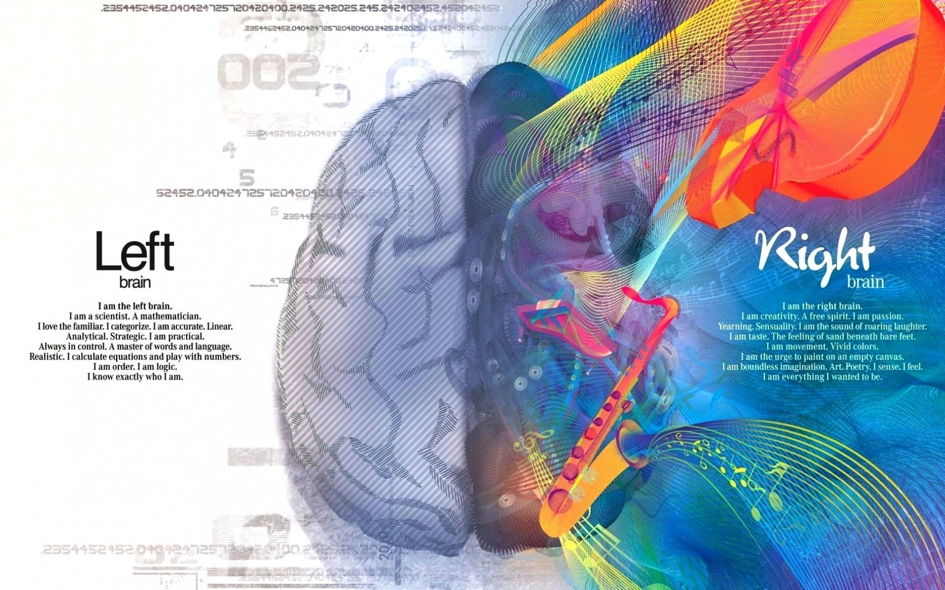 abstract minimalistic multicolor text brain logic creativity left 1920×1190 wallpaper Art HD Wallpaper