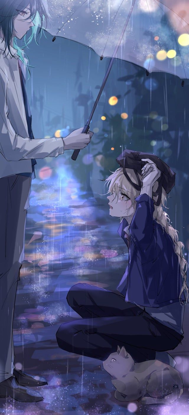 Xiaother) Xiao finding a stray Aether under the rain: GenshinGays. Impact, Cool anime picture, Anime