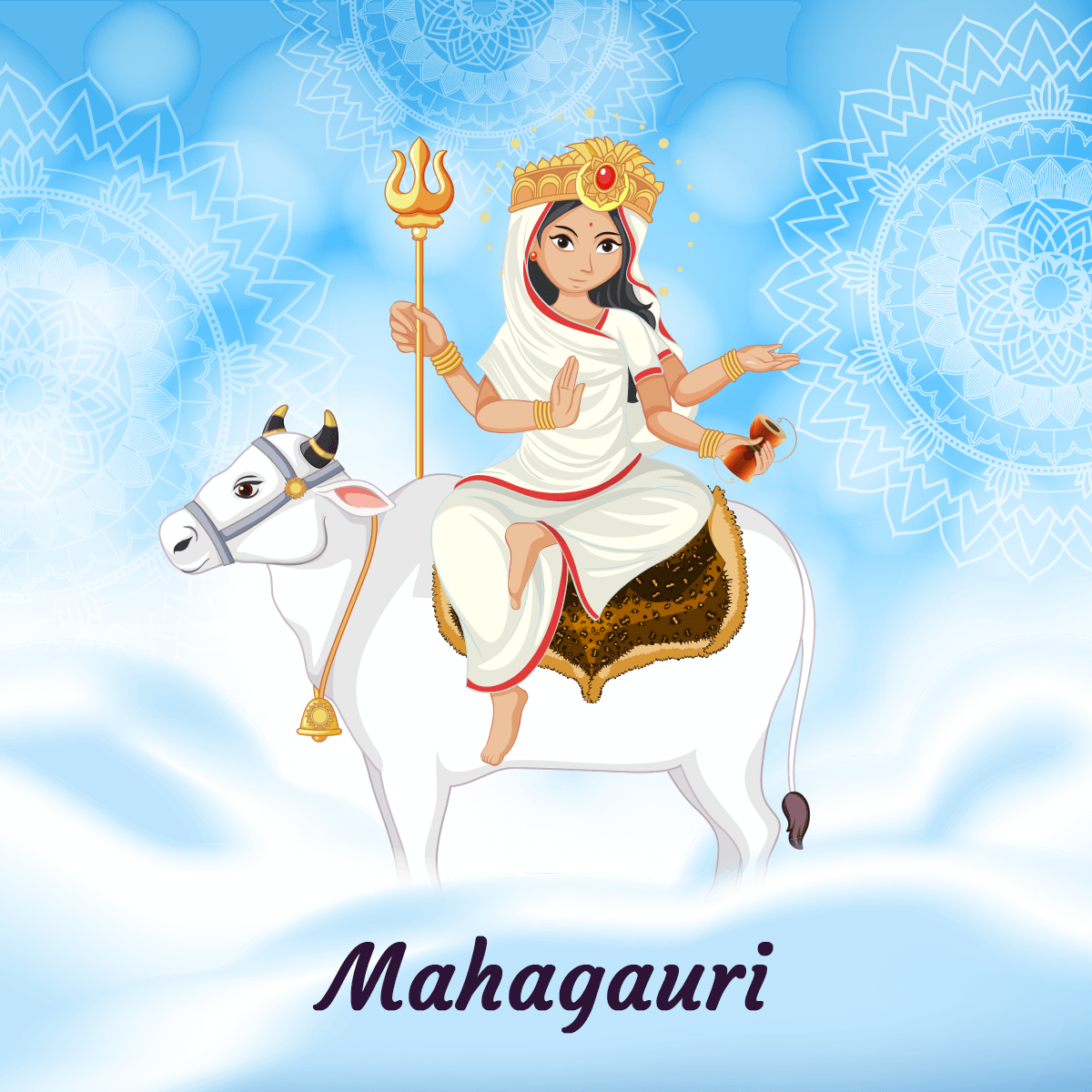 Mata Mahagauri ideas. durga goddess, durga, hindu gods