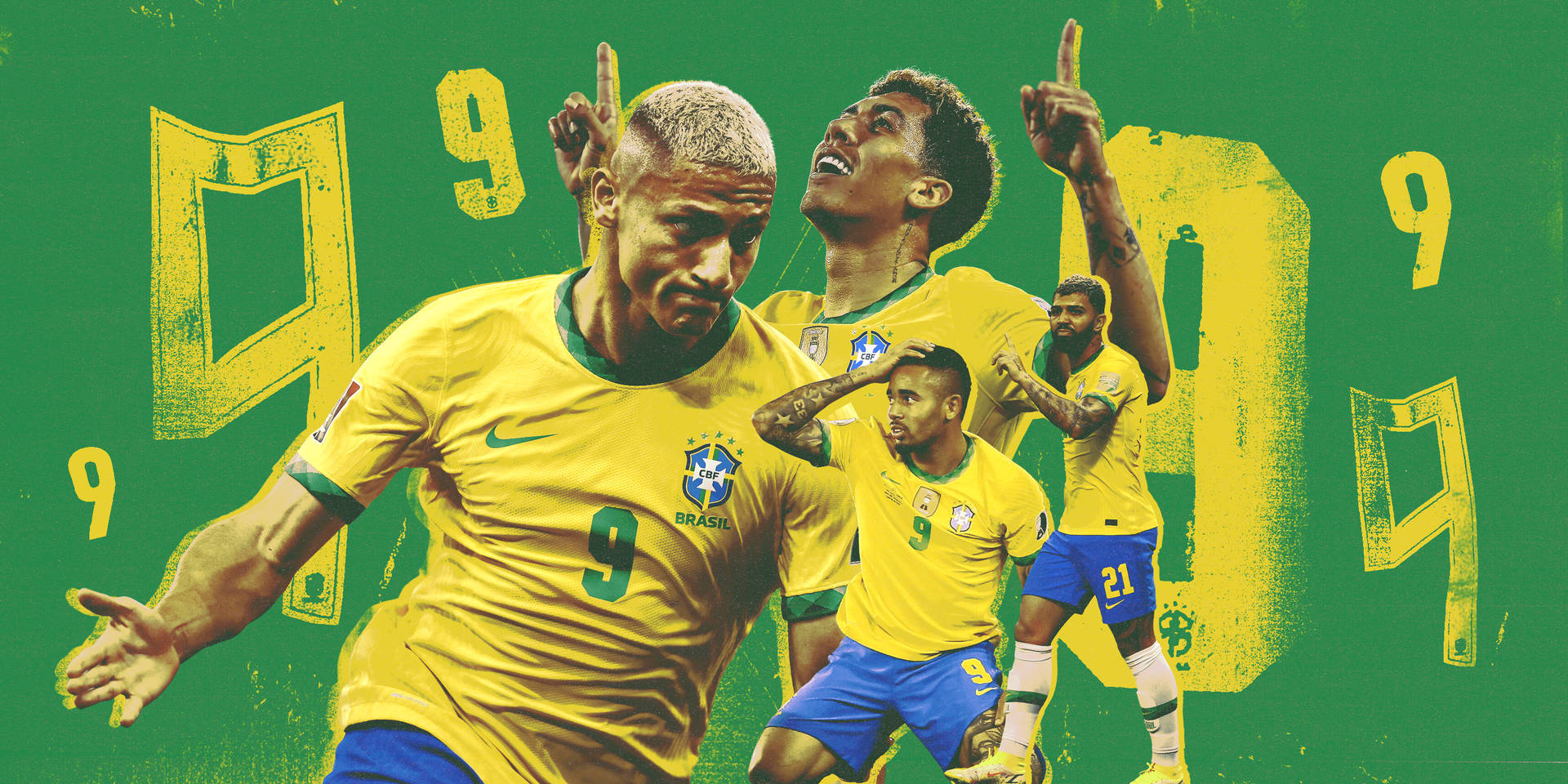 Download Brazil National Football Team Number 9 Players Wallpaper