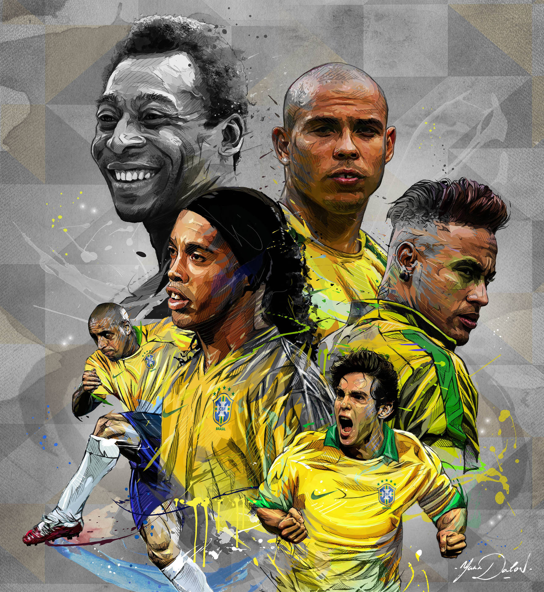 Download Brazil National Football Team Hall Of Fame Players Wallpaper