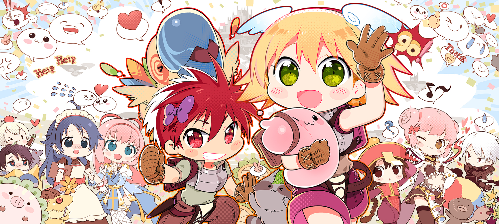 arch bishop, poring, ranger, genetic, novice, and 9 more (ragnarok online) drawn