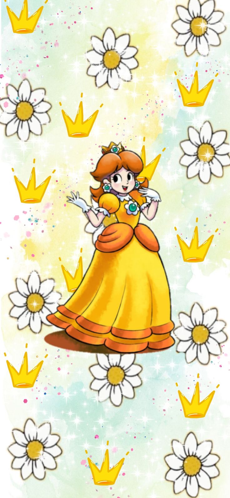 Nintendo Princess Daisy yellow aesthetic Phone Wallpaper. Daisy wallpaper, Princess daisy, Daisy drawing