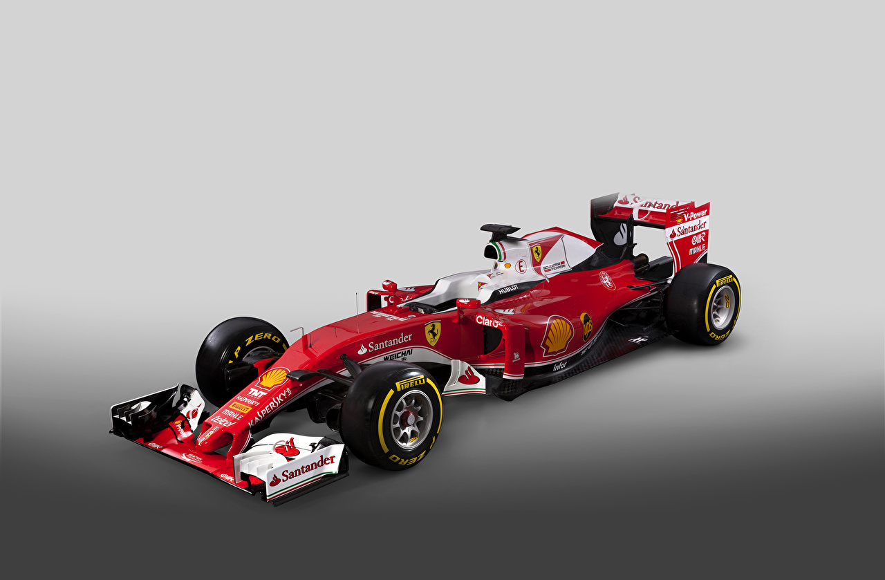 Desktop Wallpaper Ferrari 2016 SF16 H Formula Cars Red Athletic