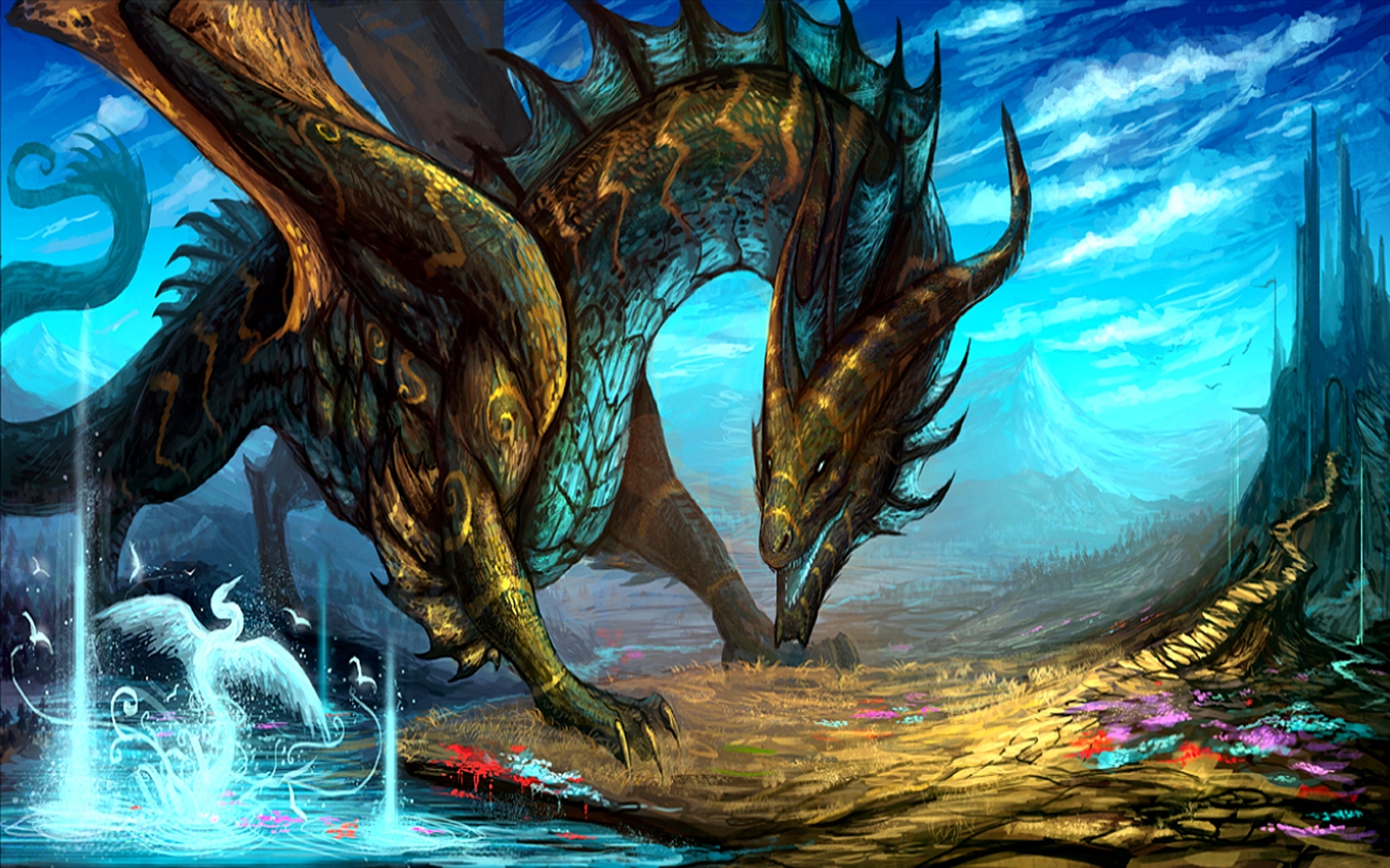 dragons, Fantasy, Art, Abstract, Fantasy, Dragon Wallpaper HD / Desktop and Mobile Background