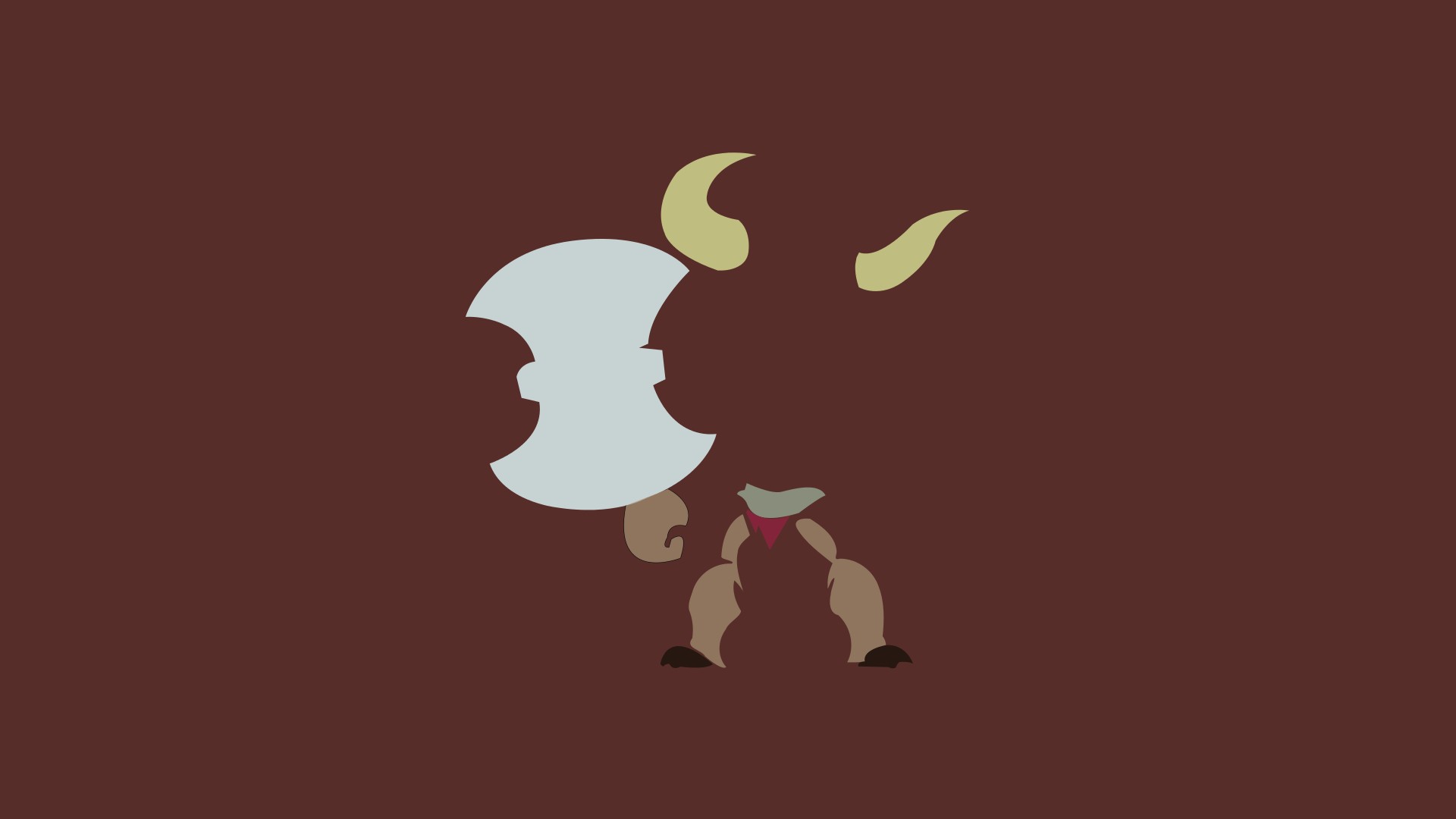 Wallpaper, 1920x1080 px, Brawlhalla, brown, Bull, bulls, material minimal, minimalism 1920x1080