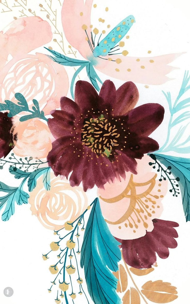 • Wallpaper. Spring wallpaper, Floral wallpaper, Painting