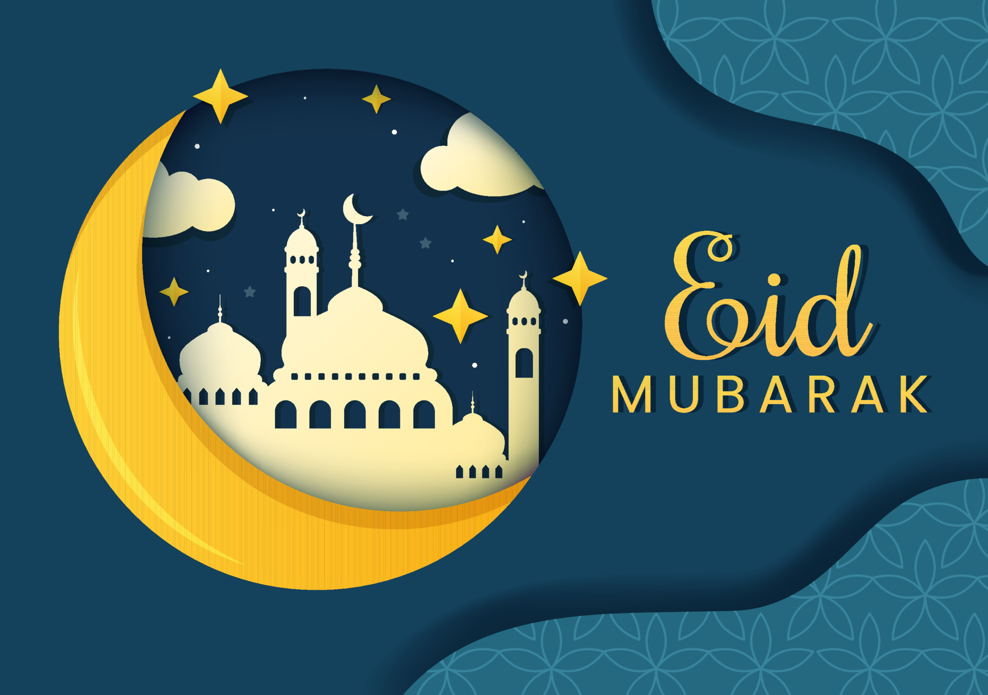Download Religious Eid Mubarak HD Wallpaper