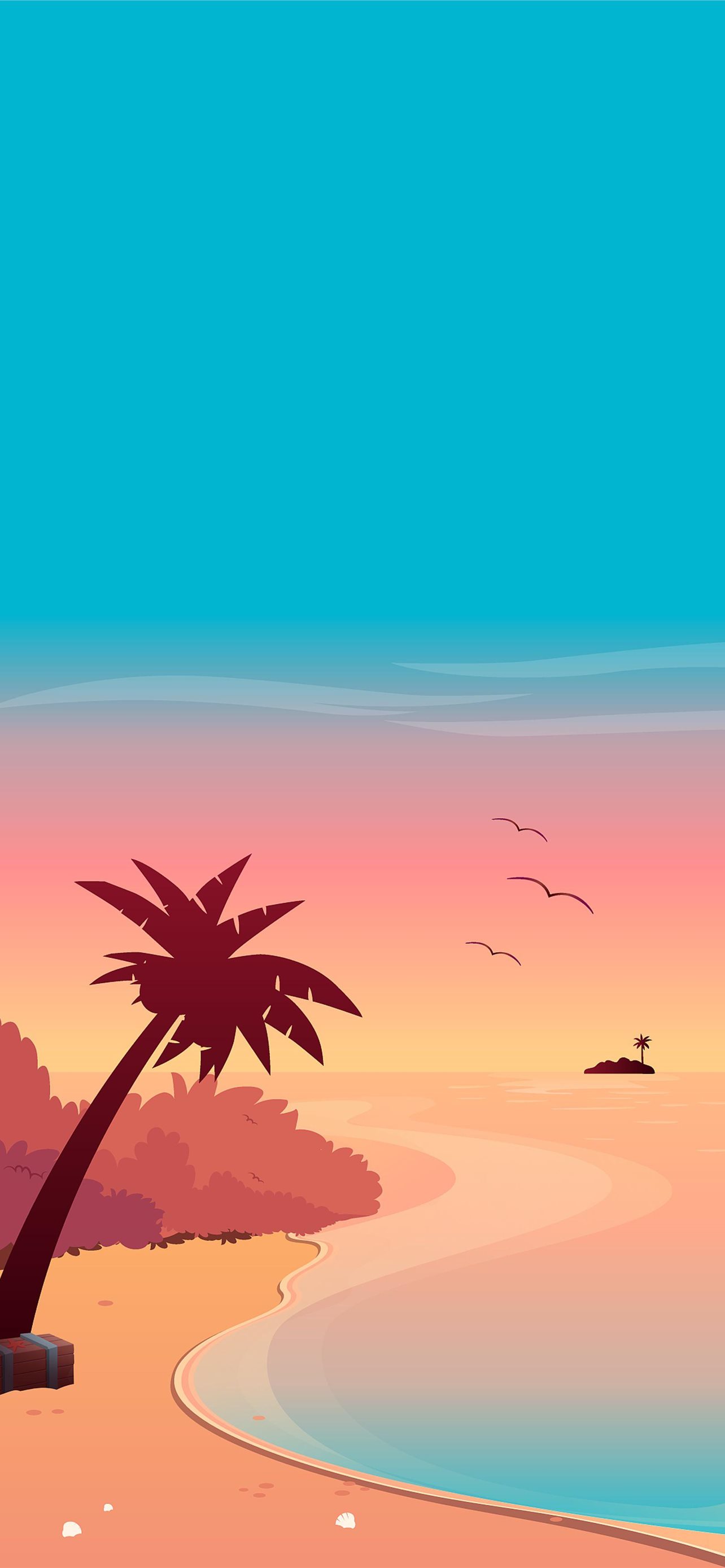 Summer Artwork Cave iPhone Wallpaper