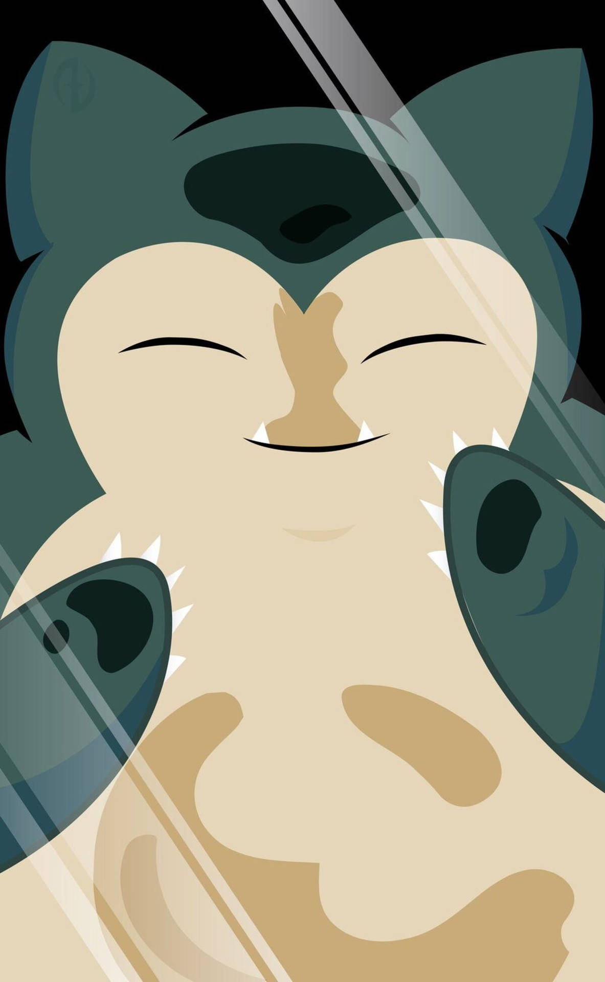 Download Snorlax In Glass Phone Wallpaper