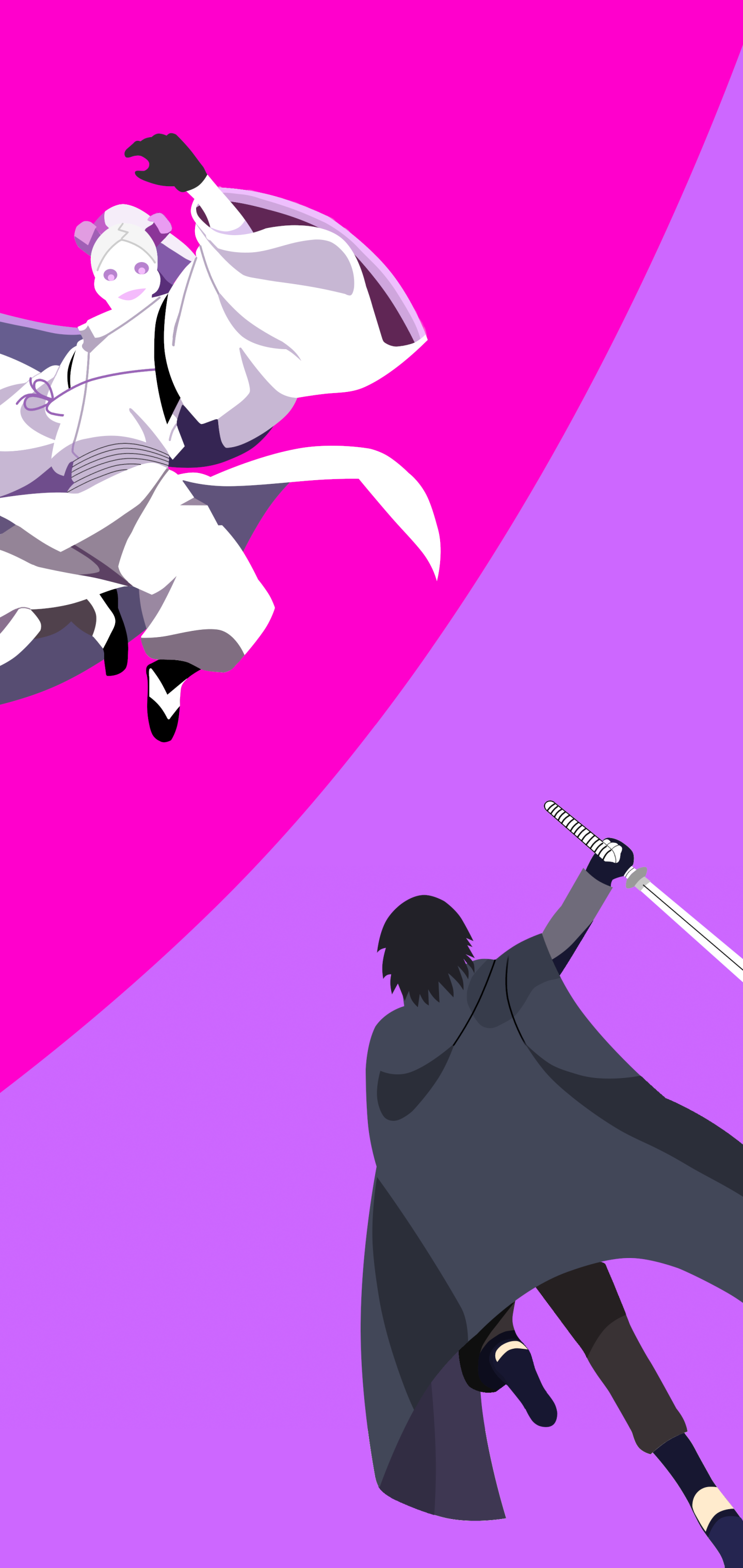 Wallpaper / Anime Boruto Phone Wallpaper, Sasuke Uchiha, Momoshiki Ōtsutsuki, Minimalist, 1440x3040 free download