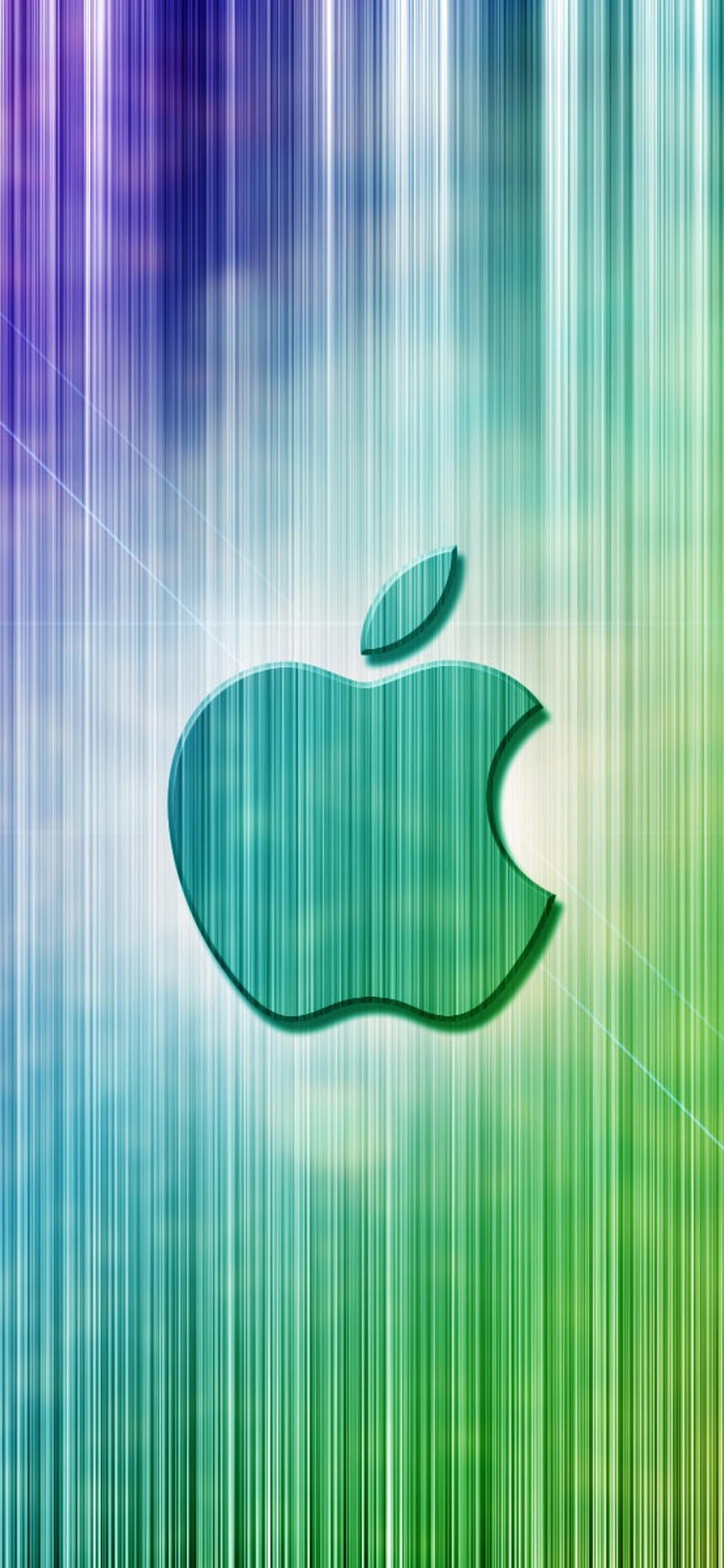 Apple logo on a rainbow background wallpaper