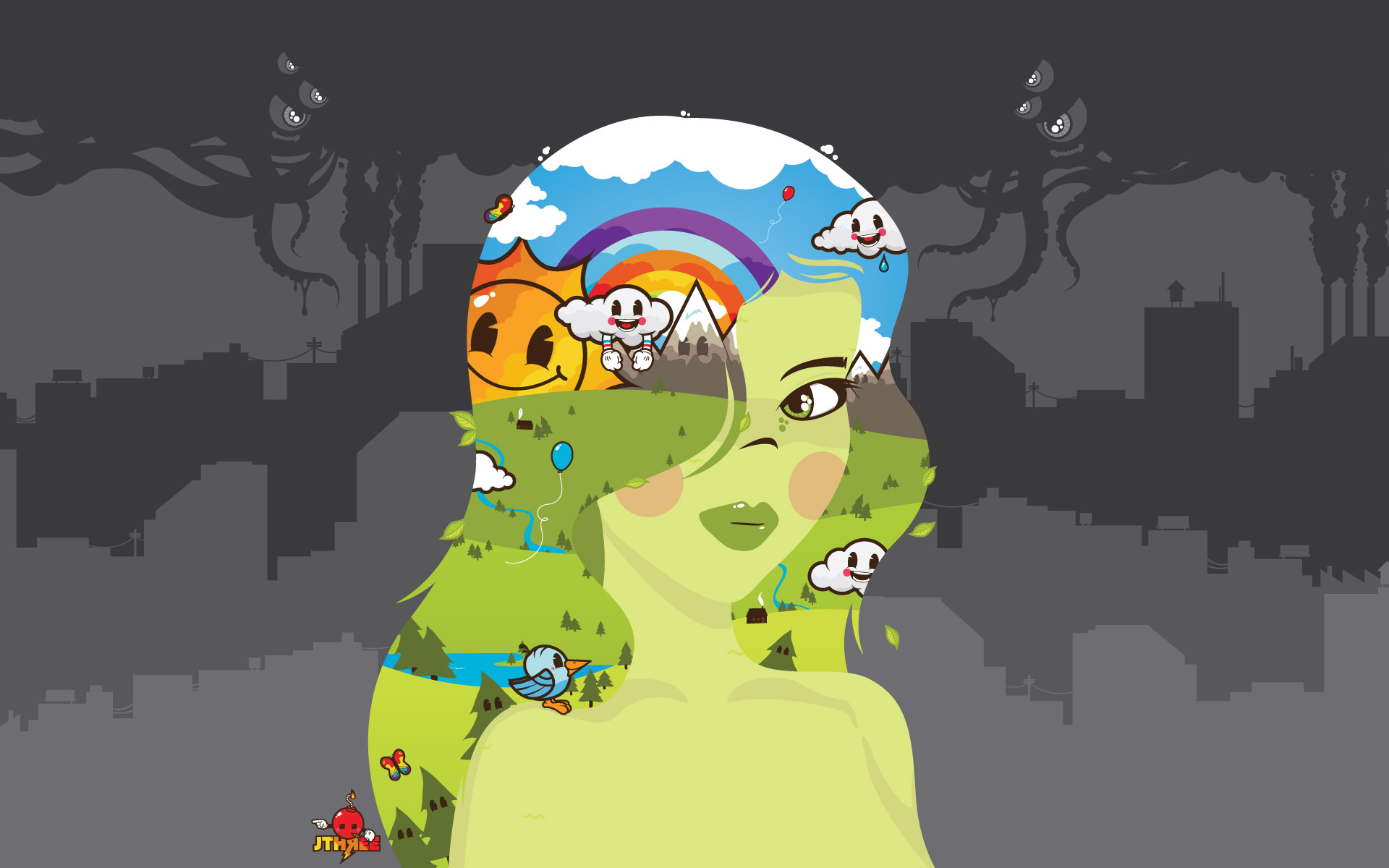 Mother Nature Cartoon HD wallpaper