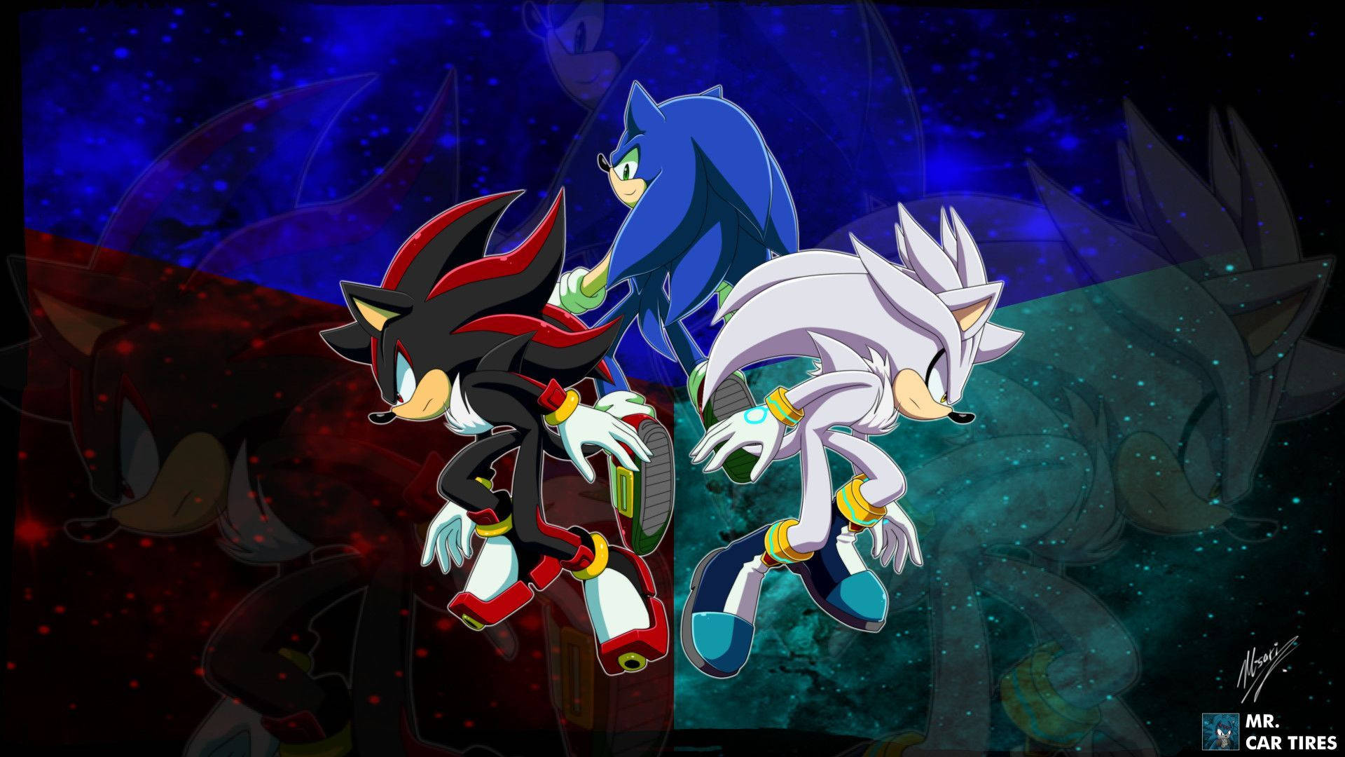 Download Shadow The Hedgehog Pfp With Sonic And Silver Wallpaper