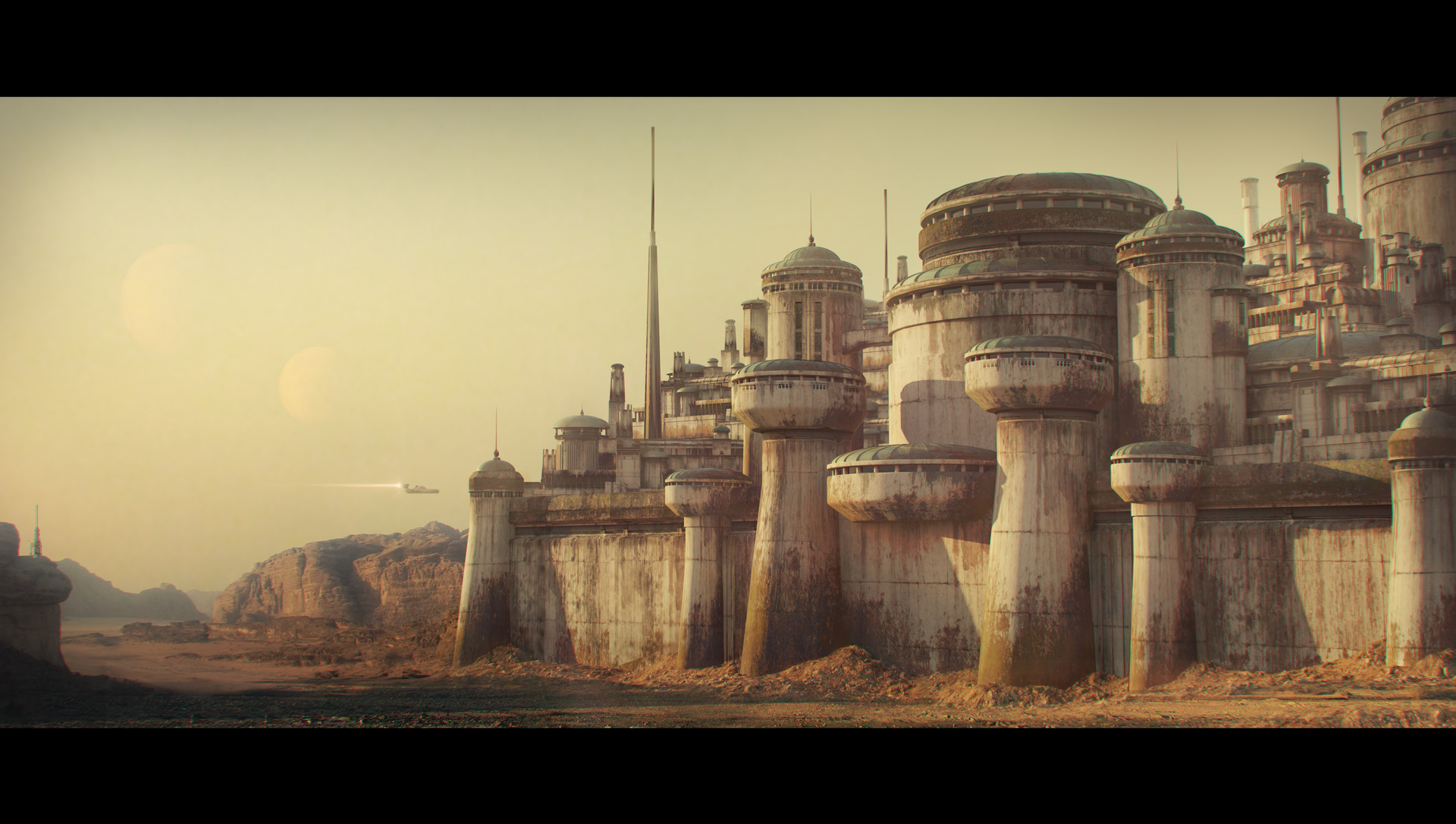 Wallpaper, Star Wars, desert, city 1920x1086