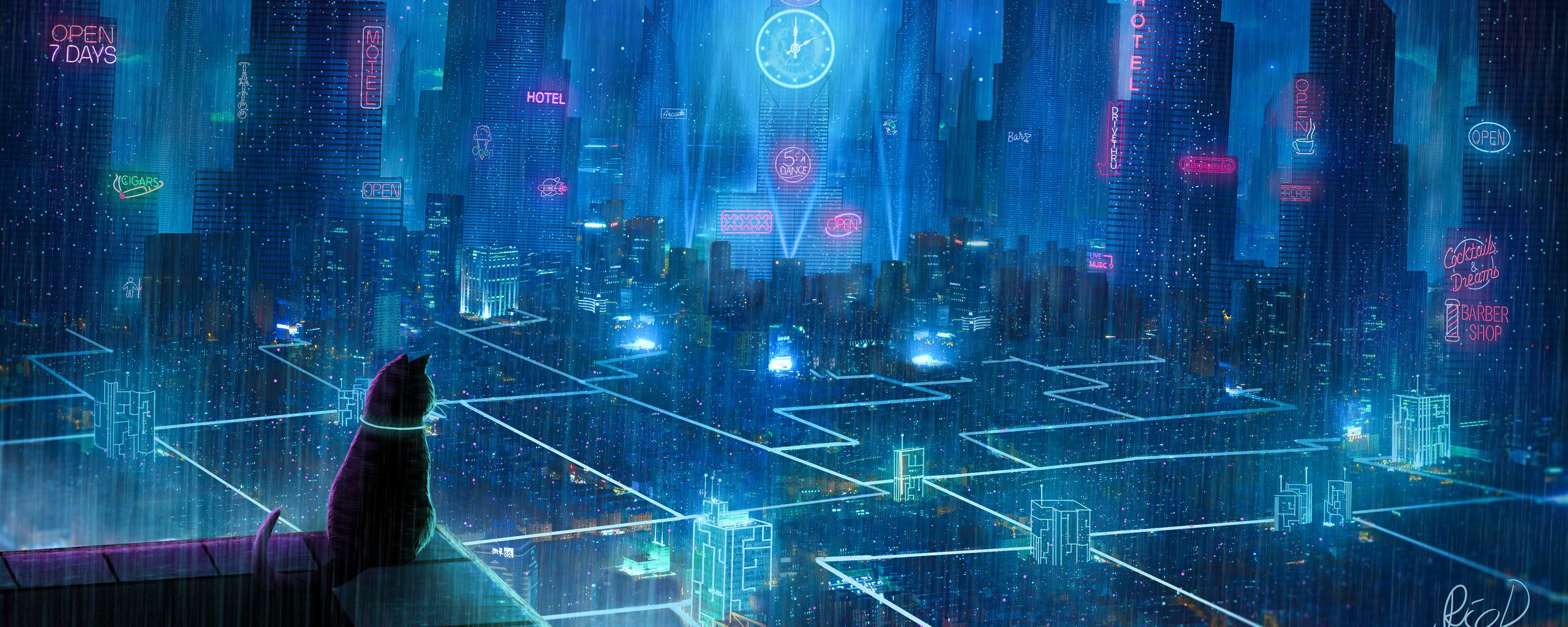 city, cyberpunk, ultrawide, 4K, futuristic city, futuristic
