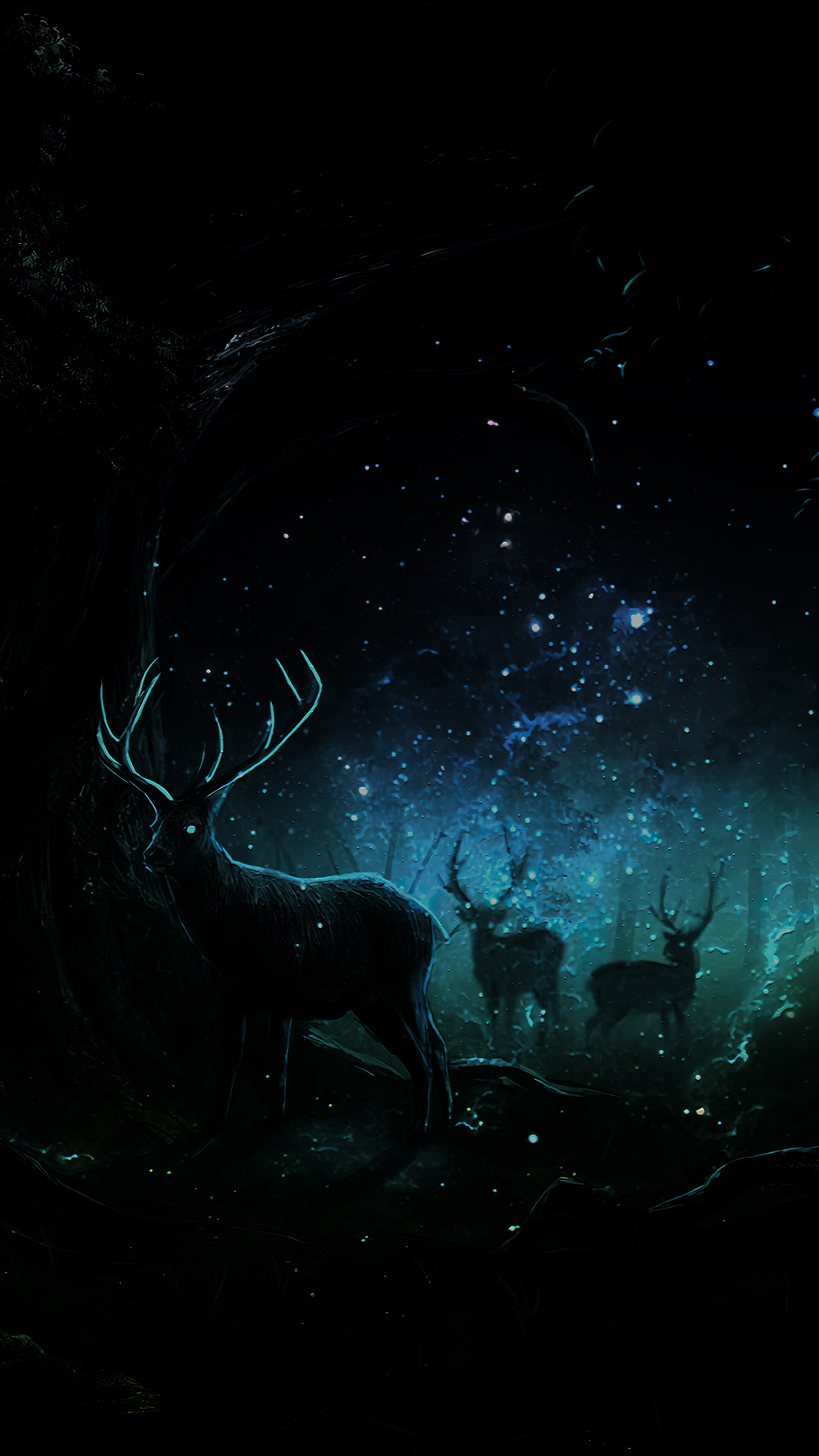 4K Galaxy Deer Wallpaper