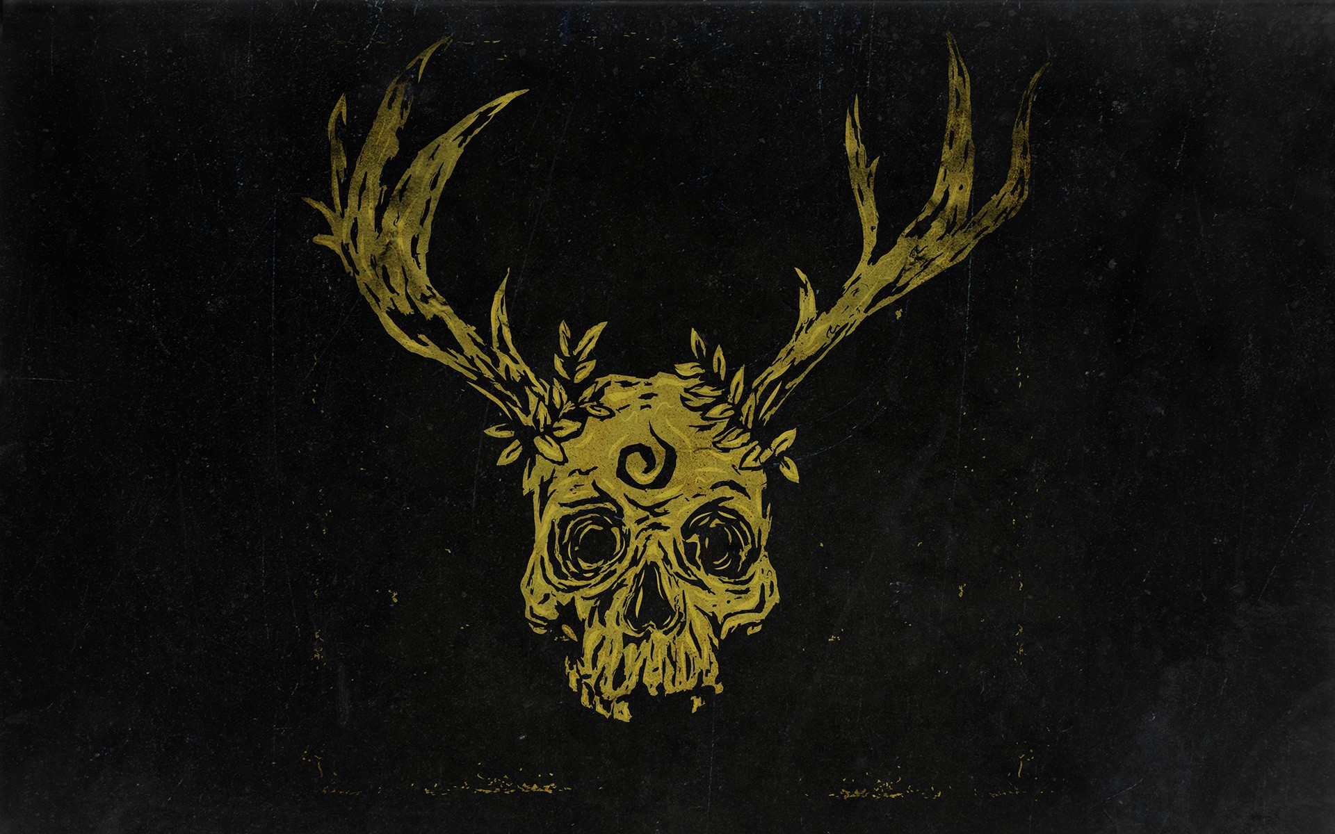 skull, Minimalism, Black background, Fantasy art, Deer, Dark, Artwork Wallpaper HD / Desktop and Mobile Background