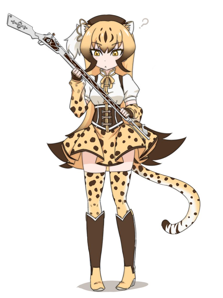 Safebooru :< ? animal ears animal print bangs beret blonde hair boots cheetah (kemono friends) cheetah ears. Anime, Anime poses reference, Kemono friends