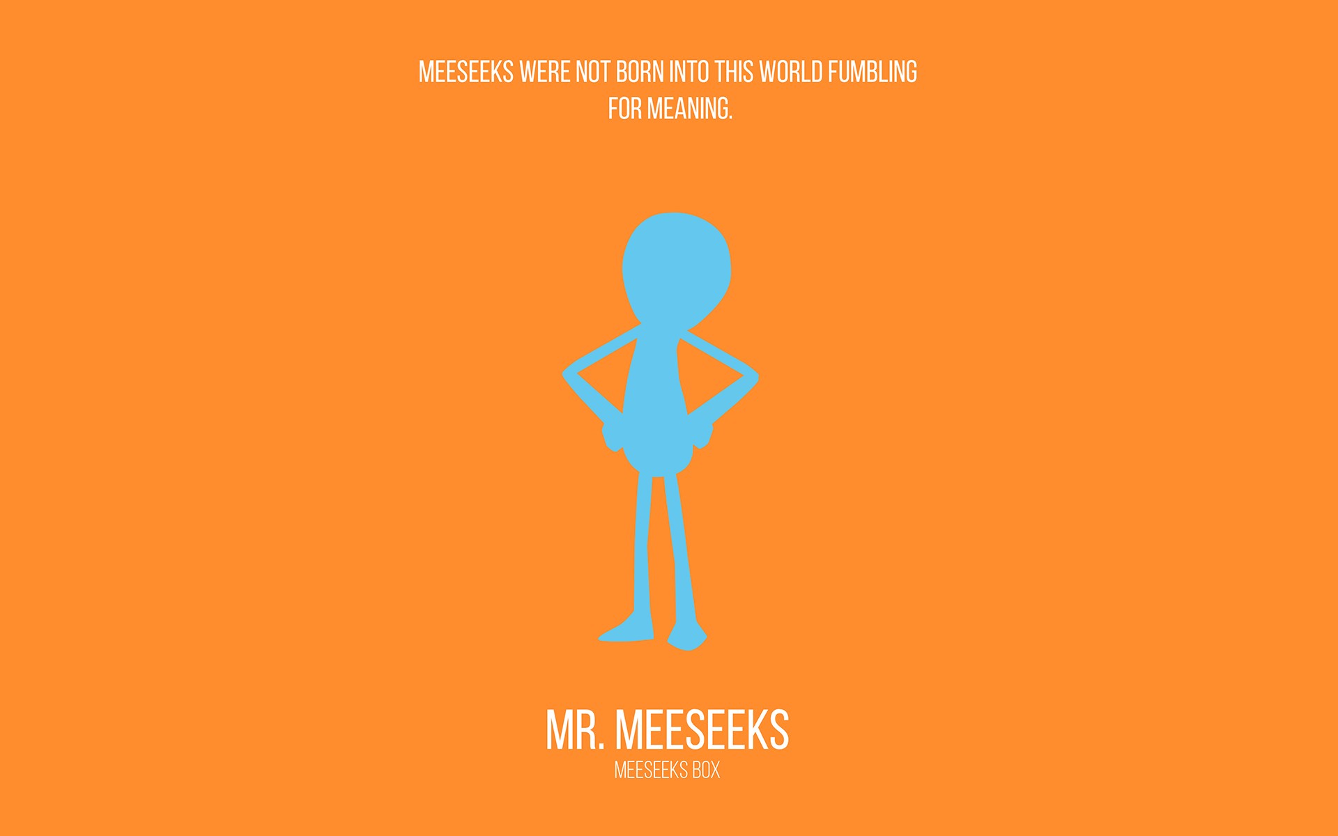 Mr. Meeseeks, Rick and Morty, cartoon, minimalism Gallery HD Wallpaper