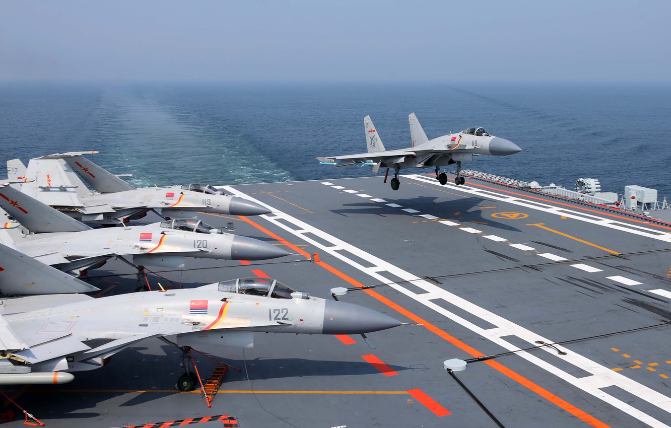 Wallpaper Fighter, Landing, The Carrier, THE CHINESE NAVY, Shenyang J 15 Image For Desktop, Section авиация