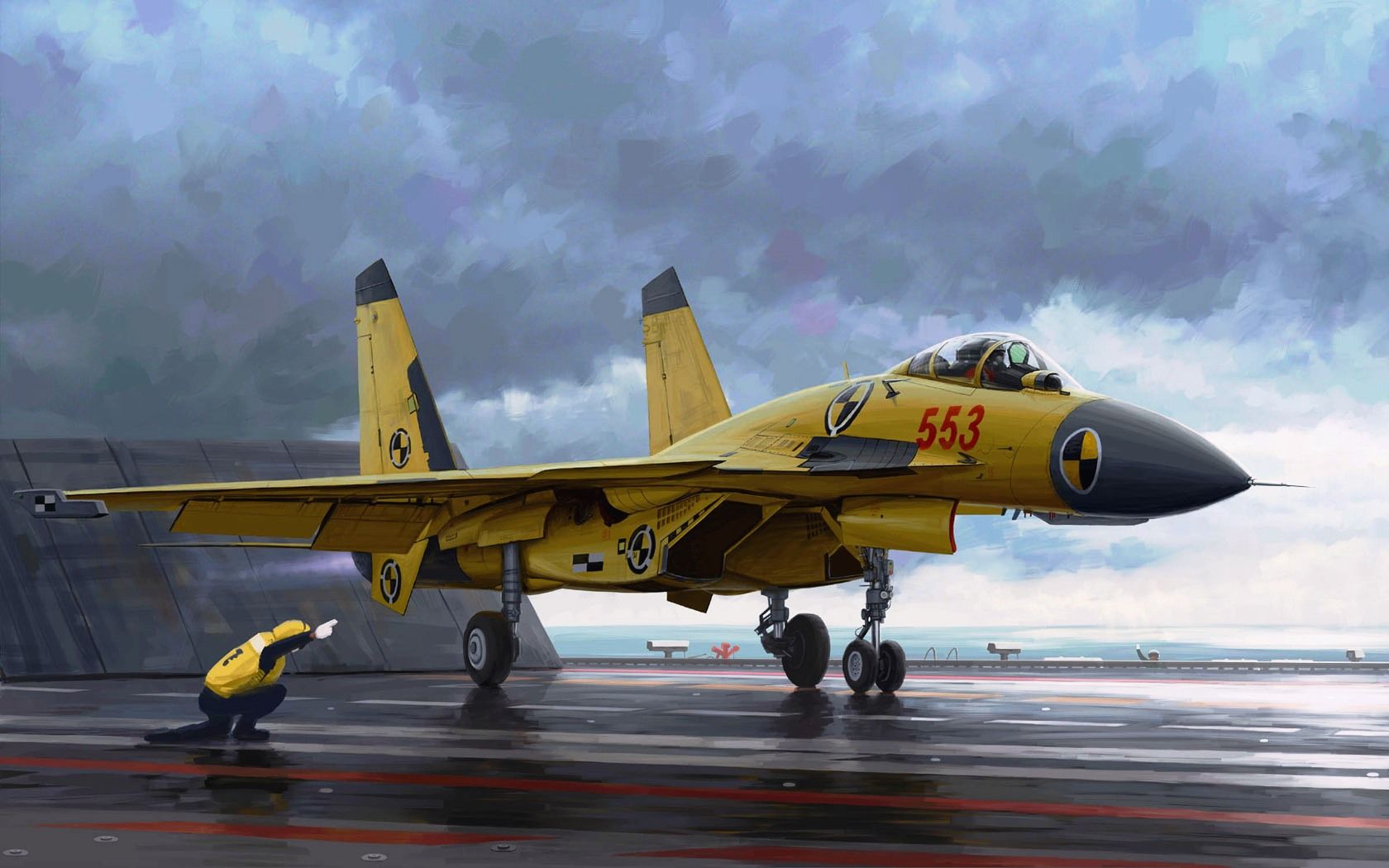 Chinese Shenyang J 15 [Su 33] Carrier Fighter (Trumpeter Box Art). Aircraft, Aircraft Carrier, Fighter Aircraft