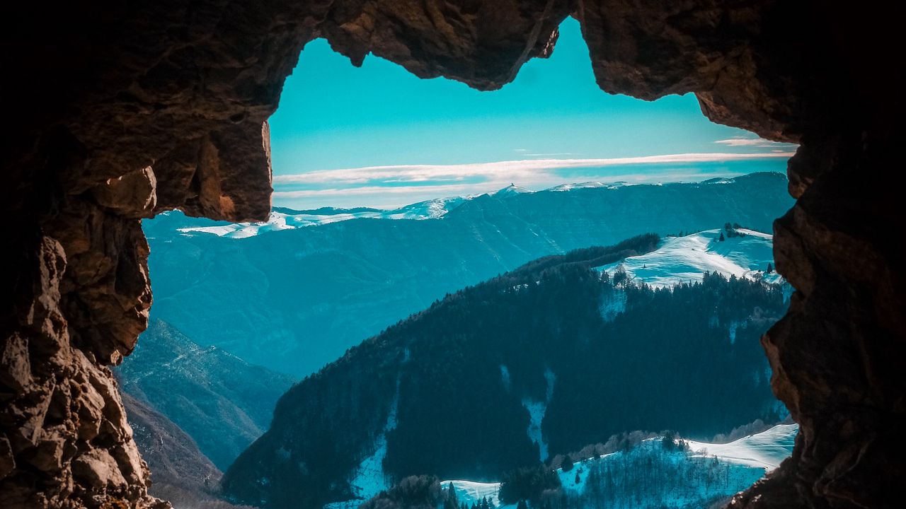 Wallpaper cave, mountains, view, landscape hd, picture, image