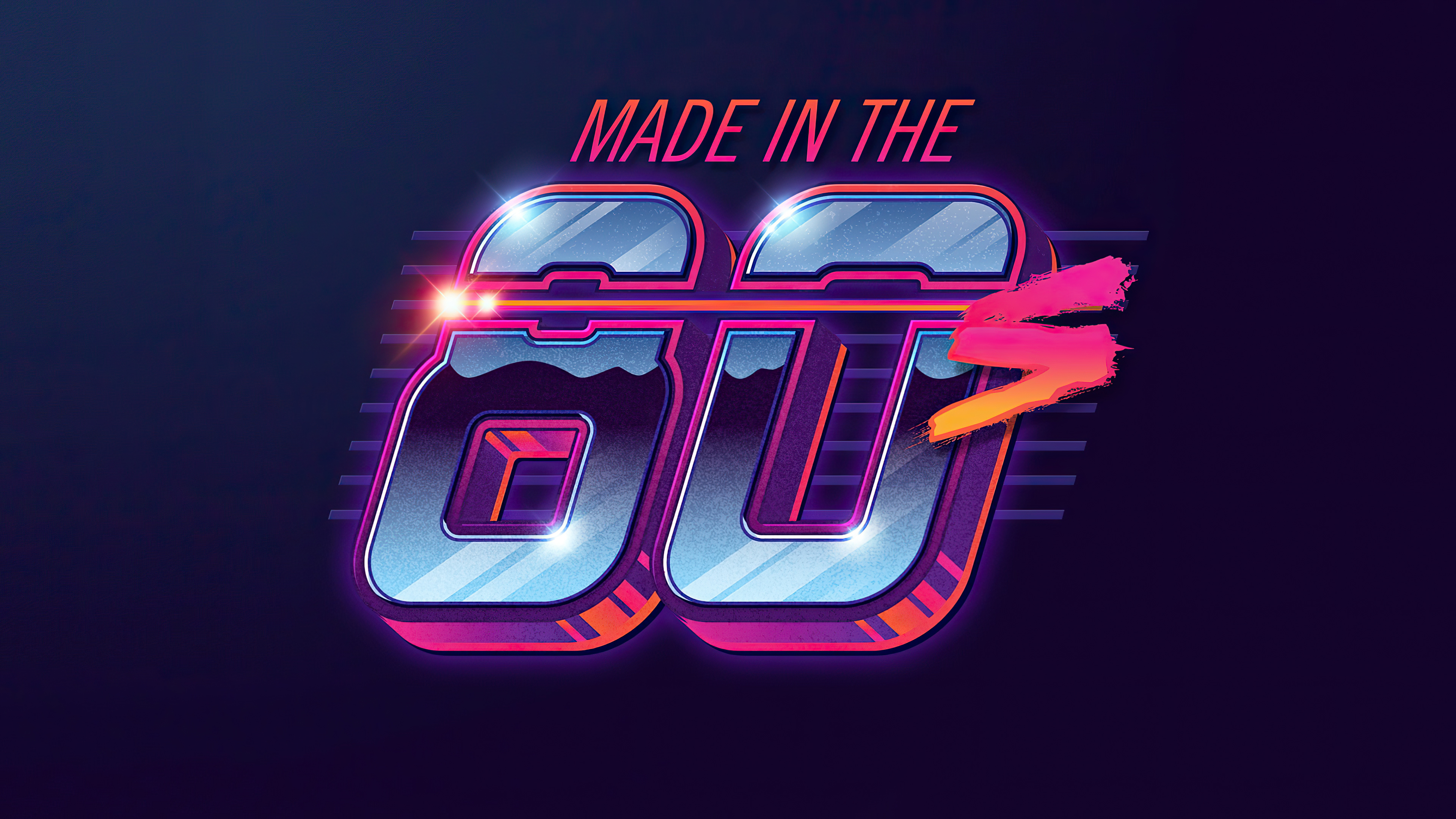 Wallpaper, Retrowave, 4k, typography, 80s 3840x2160